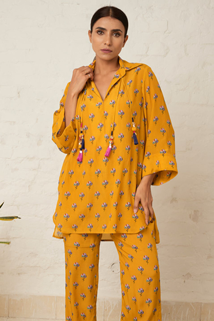 Tassle Blossom printed tunic set