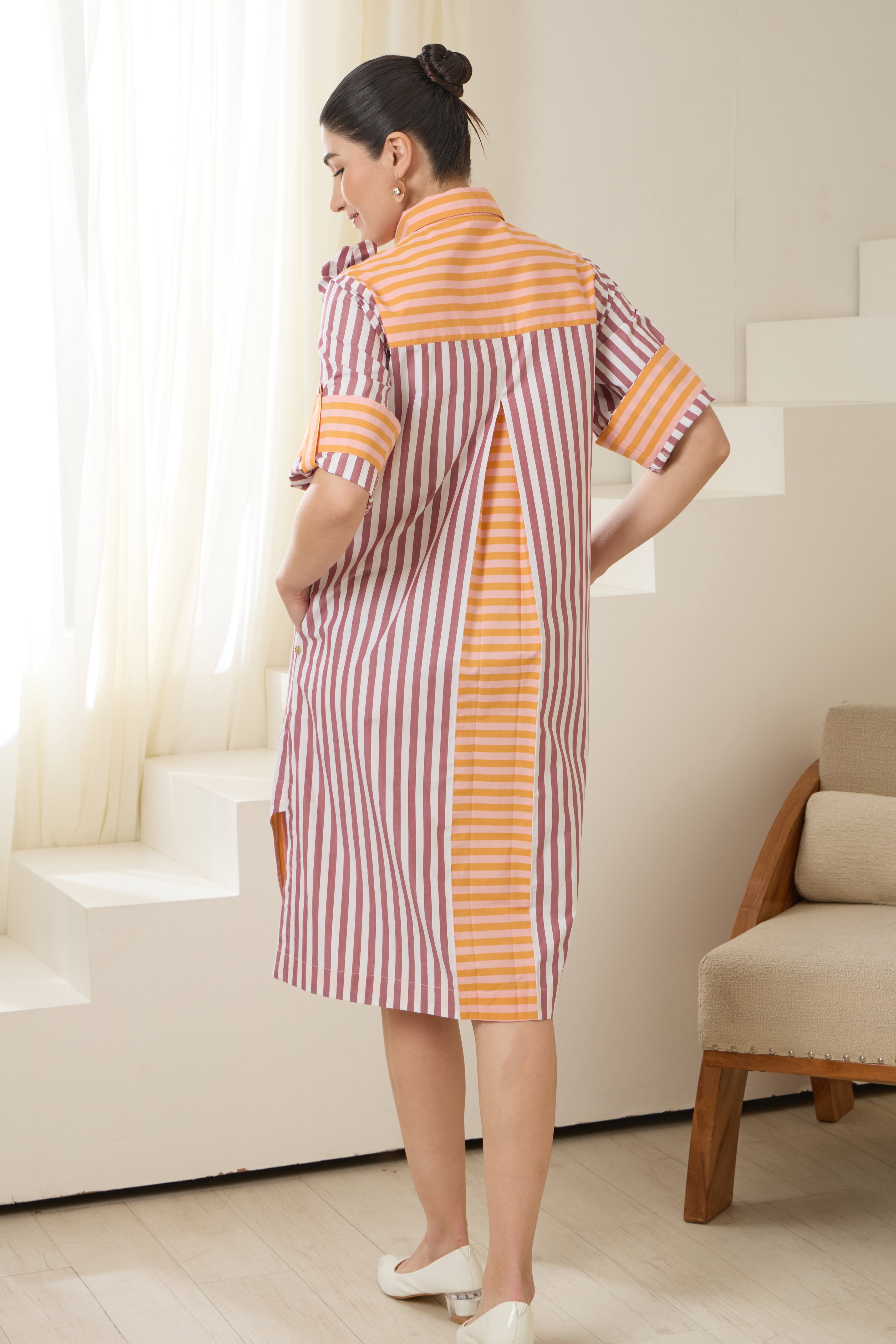 HAPPY STRIPES COTTON DRESS
