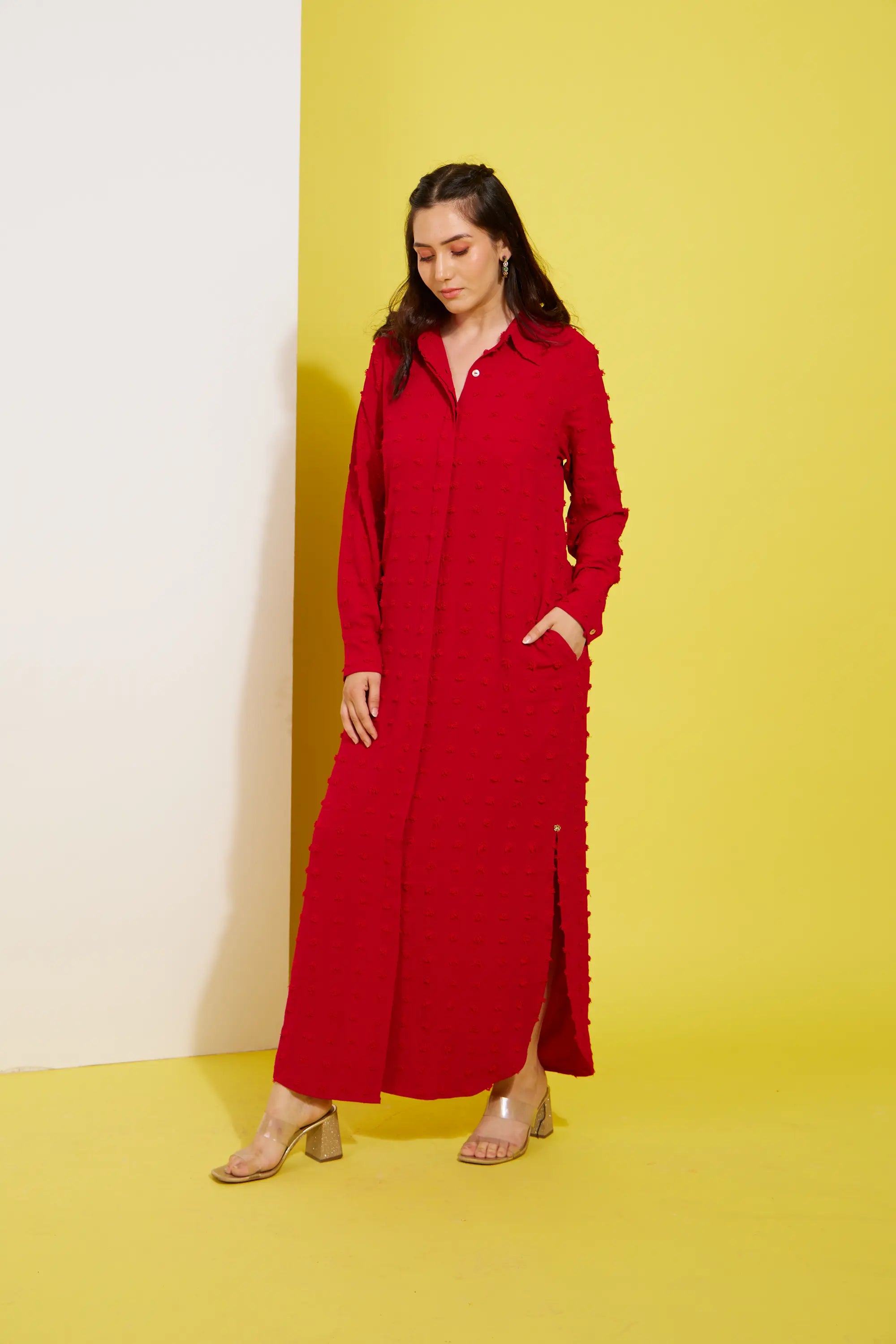 SCARLET LADY red long dress