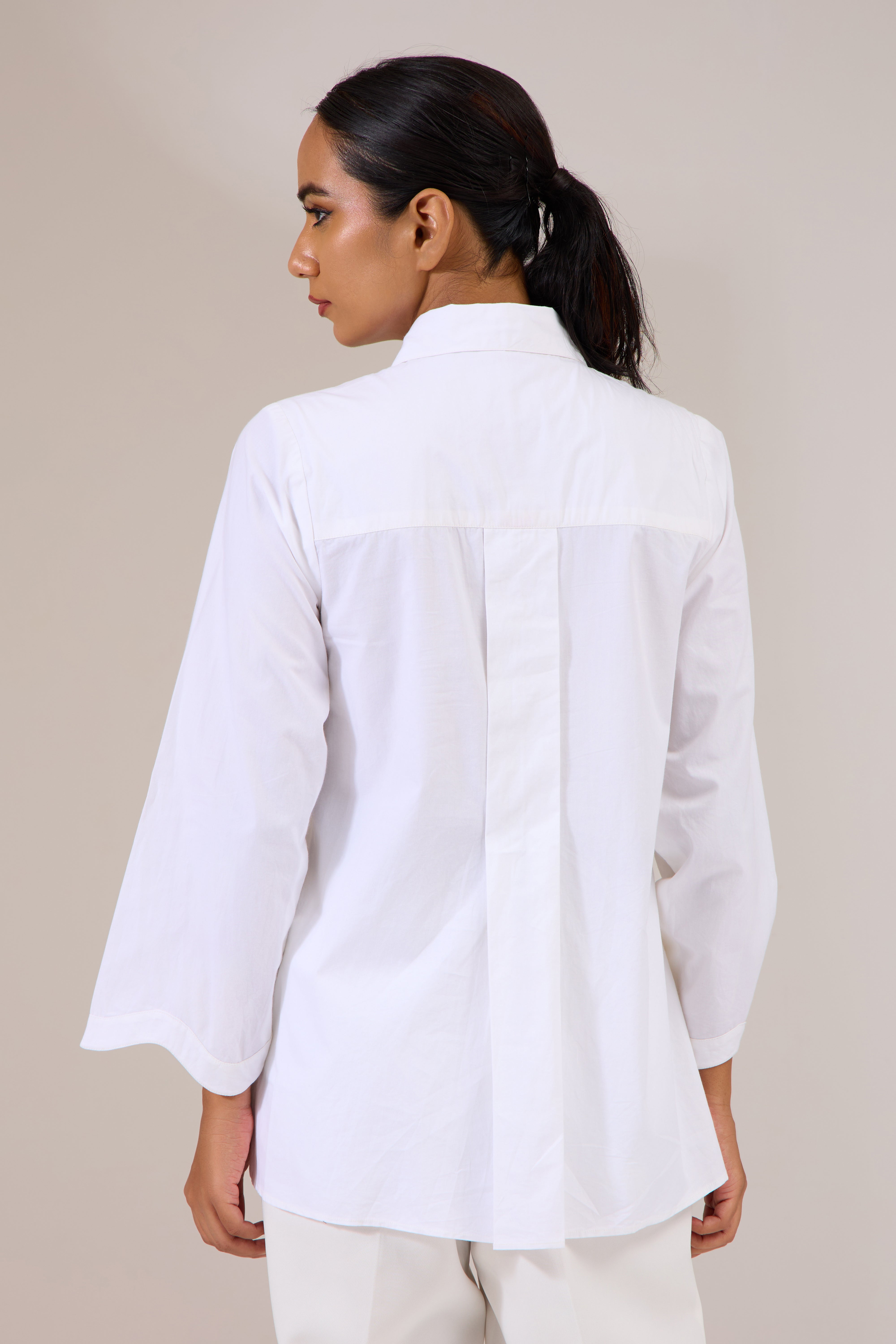 ripple embroidered poplin shirt