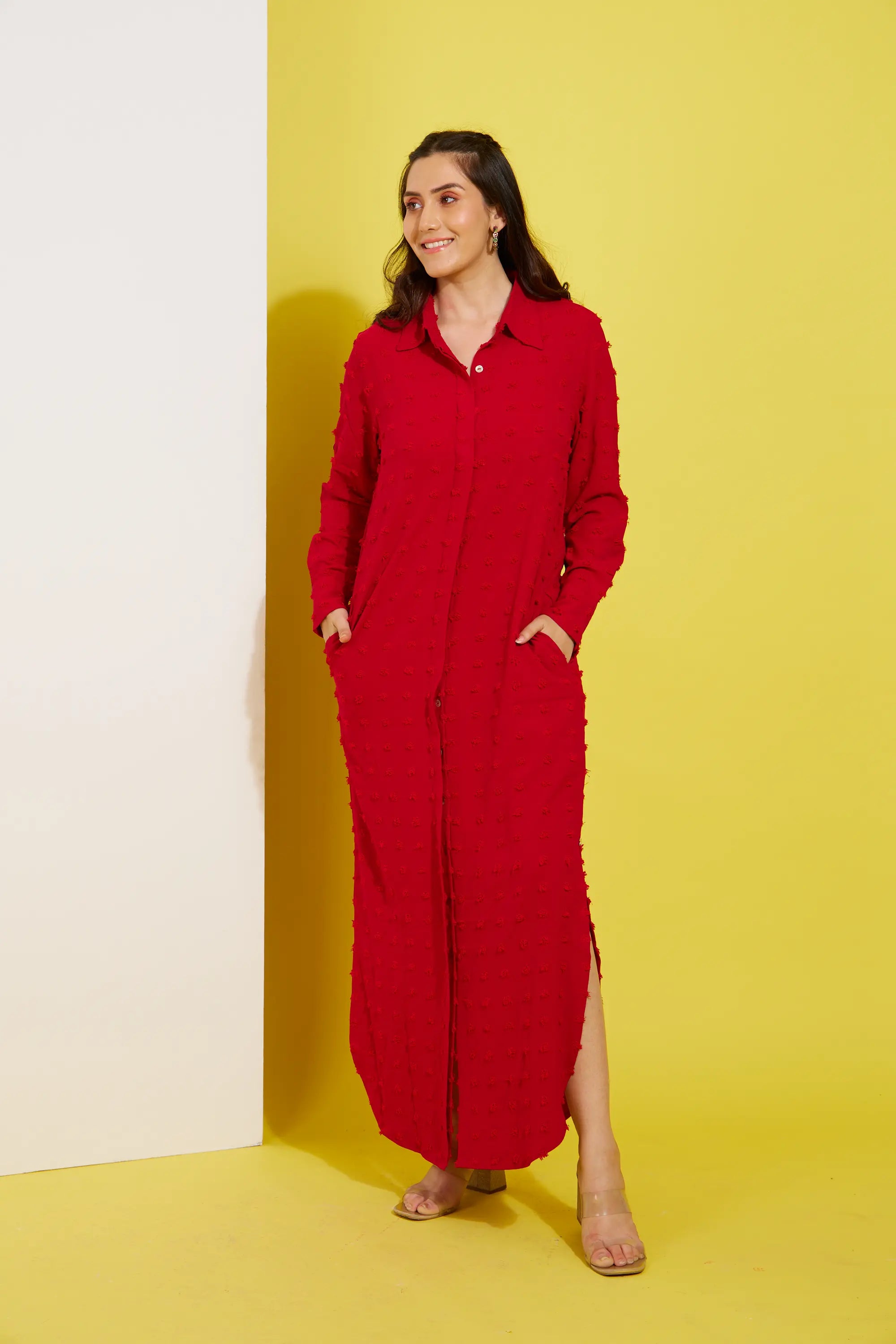 SCARLET LADY red long dress