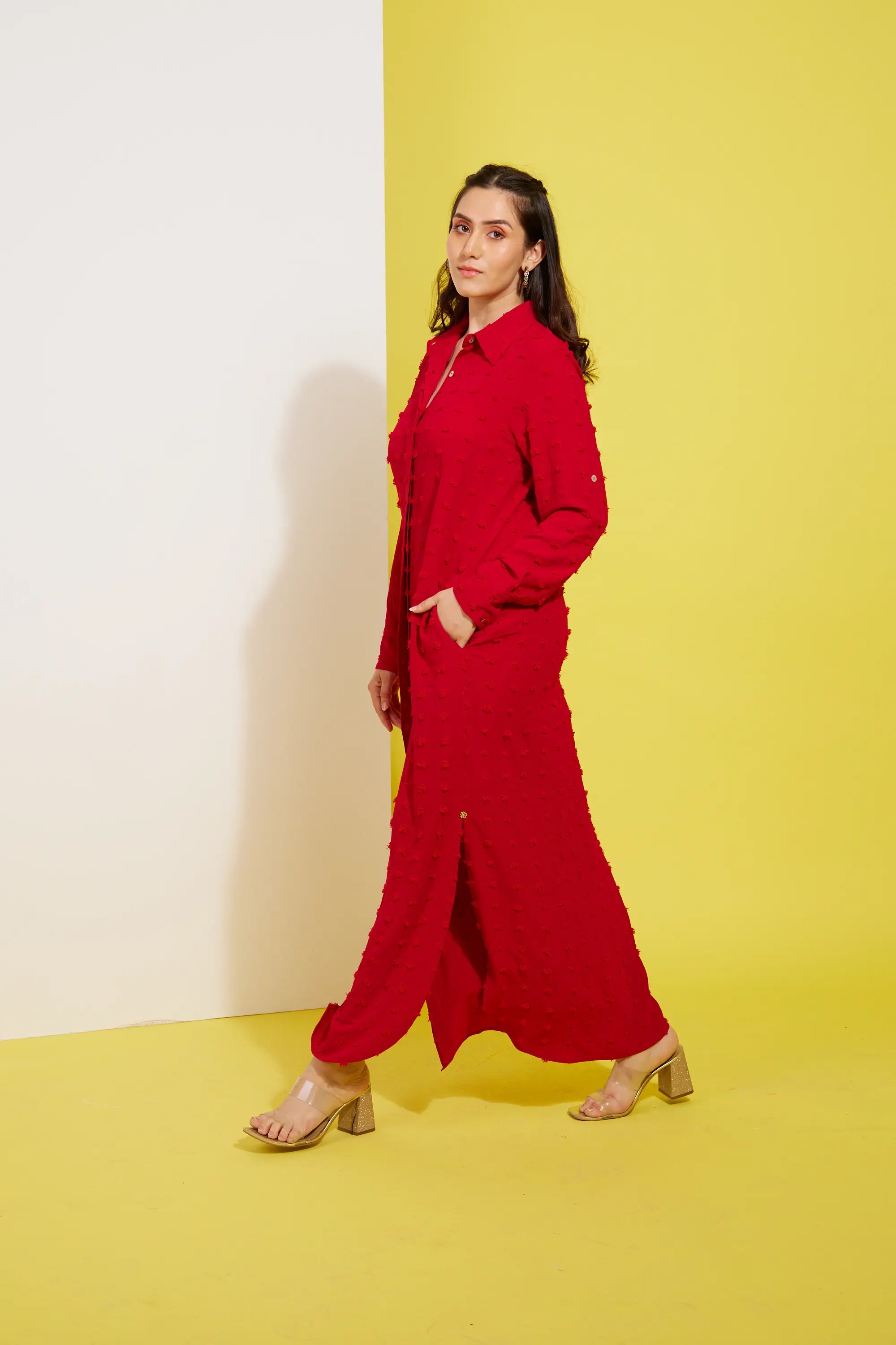 SCARLET LADY red long dress