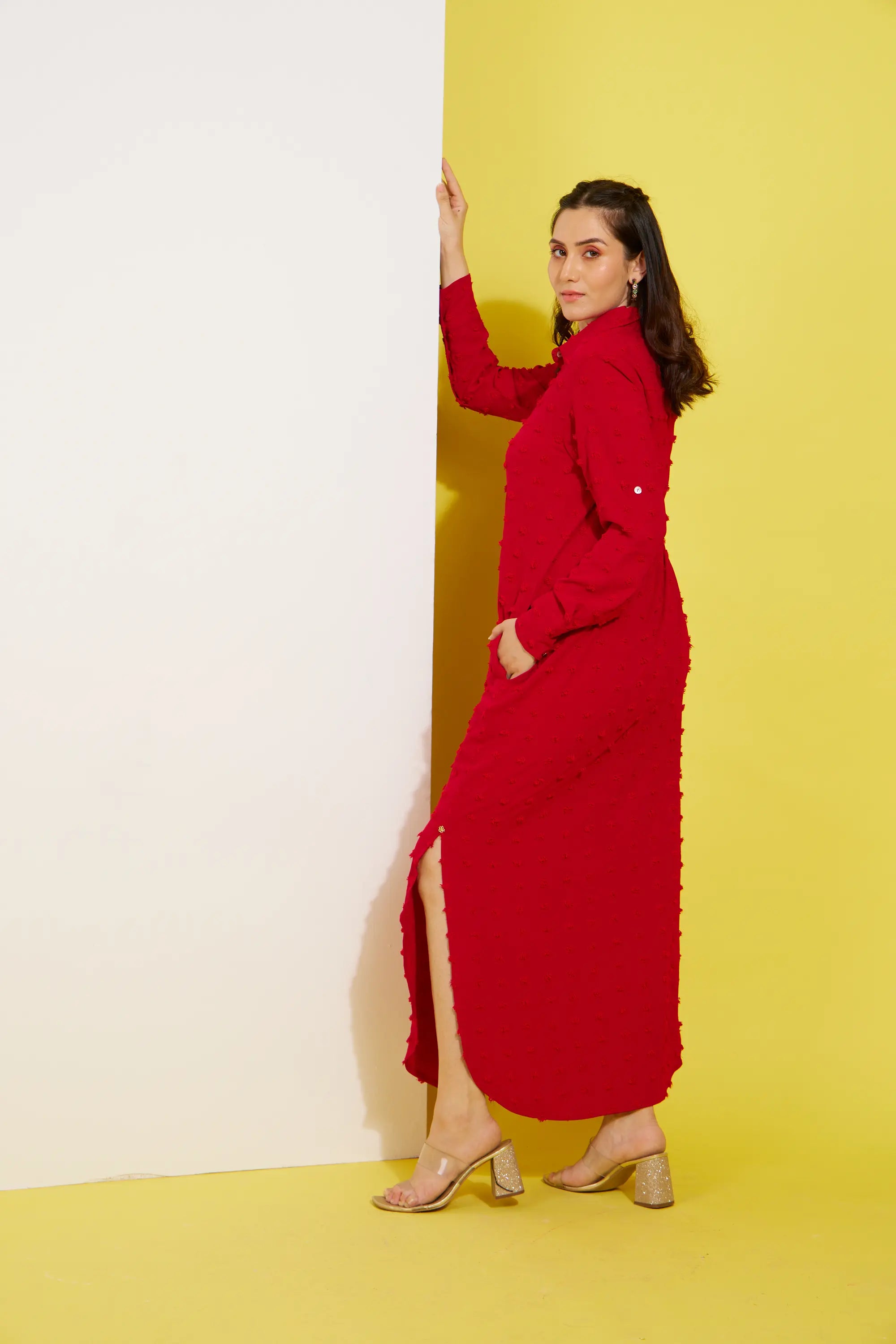 SCARLET LADY red long dress