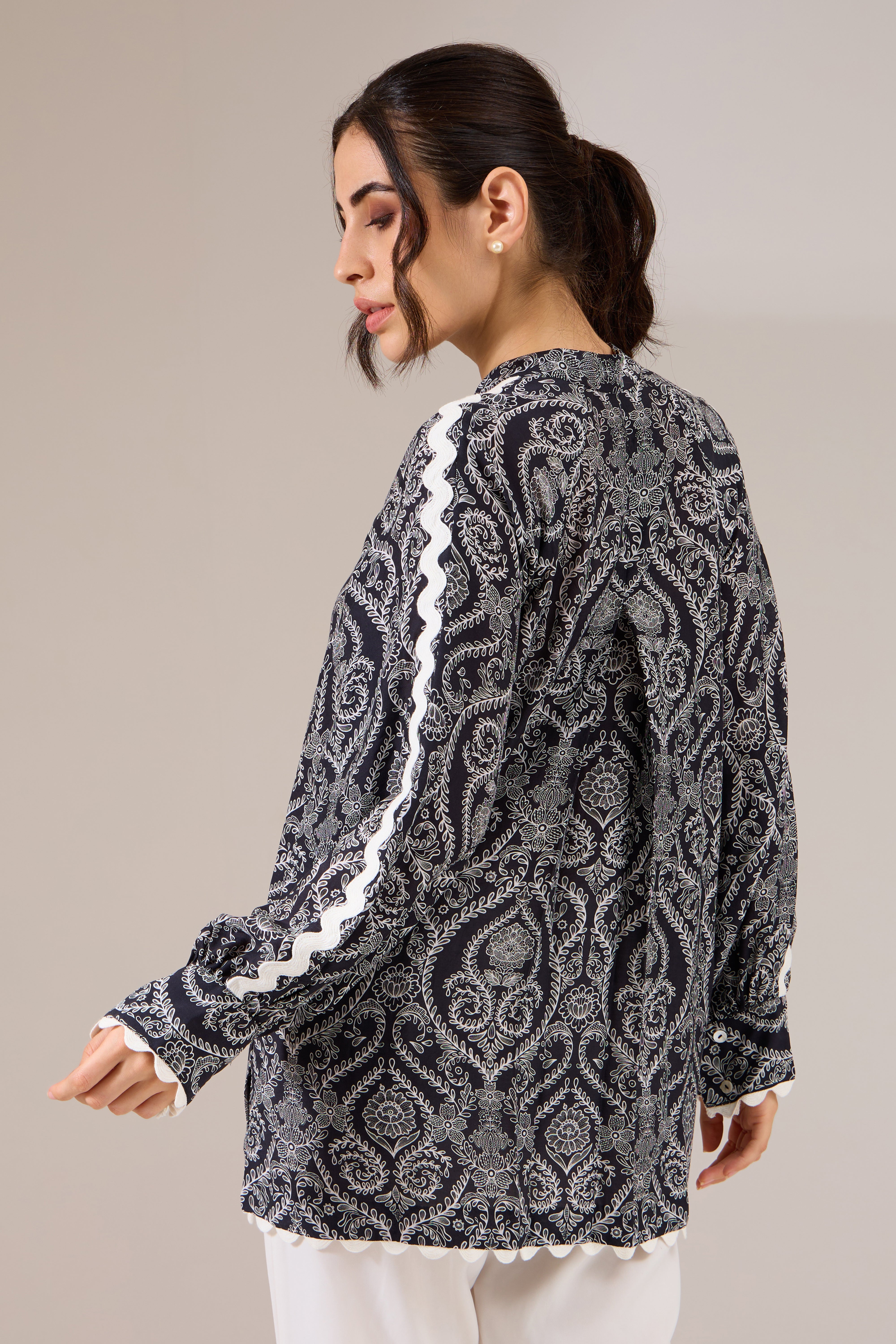 laetitia printed modal shirt