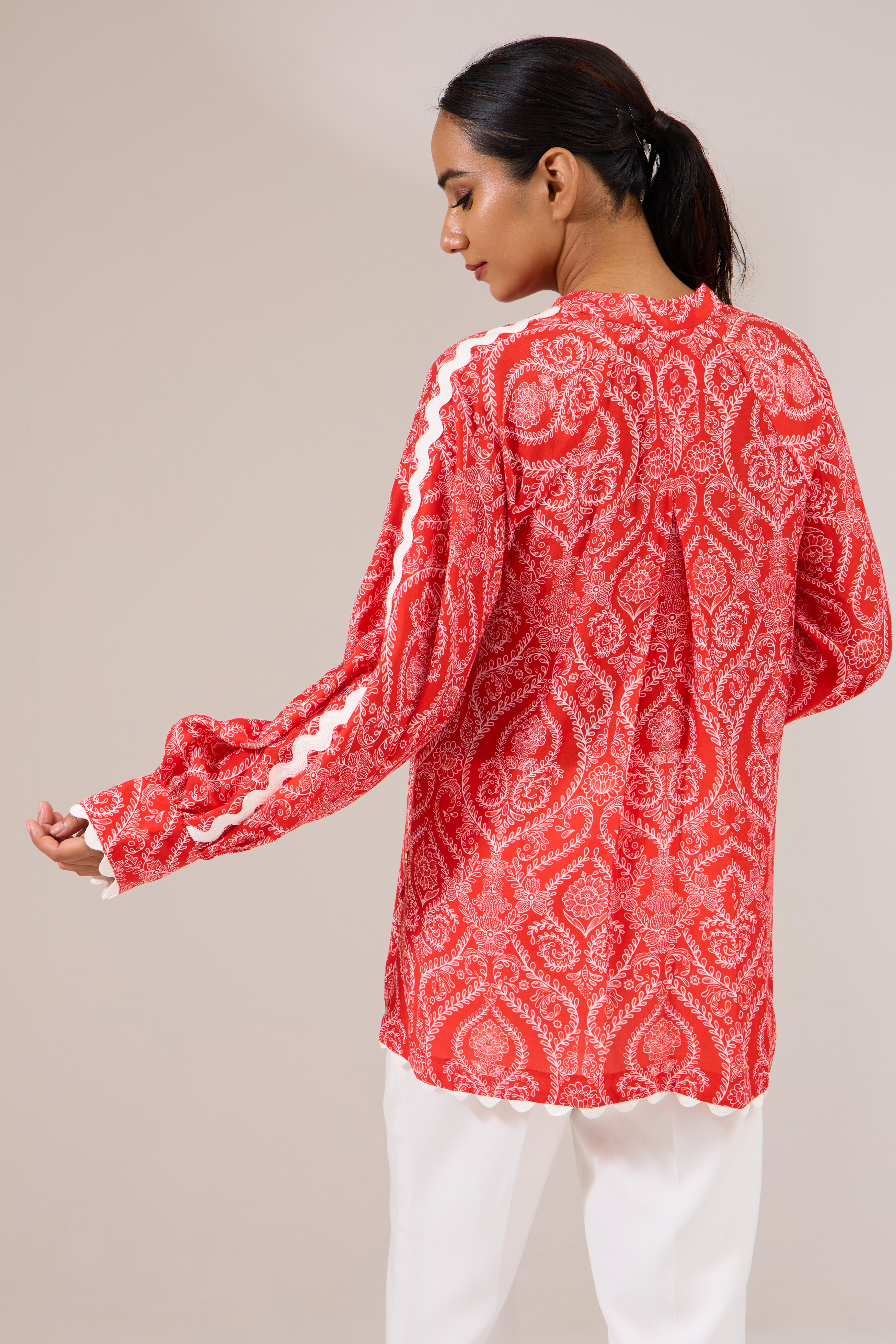 laetitia printed modal shirt