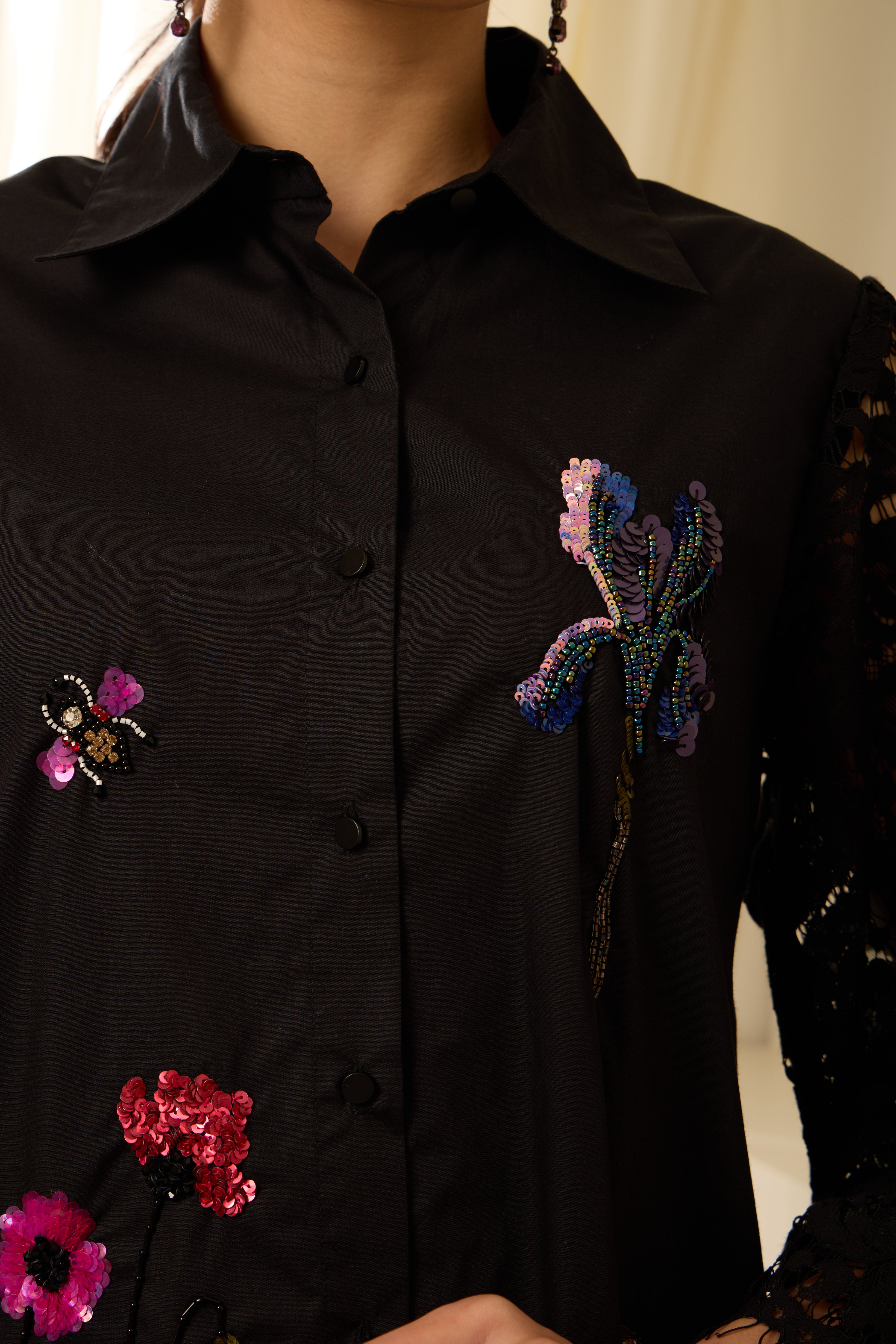 ALICE SEQUINED POPLIN SHIRT