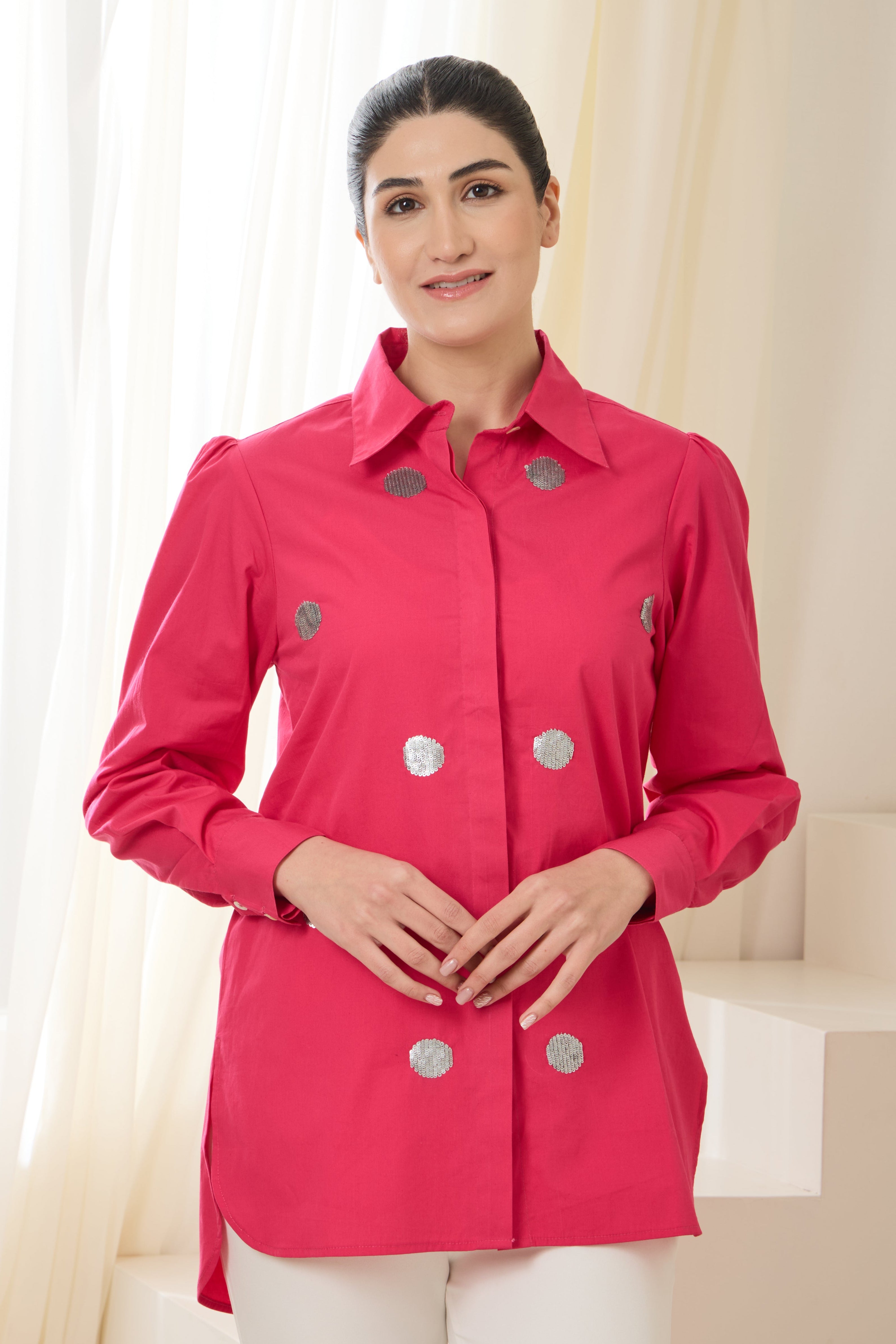 STERLING SEQUINED POPLIN SHIRT