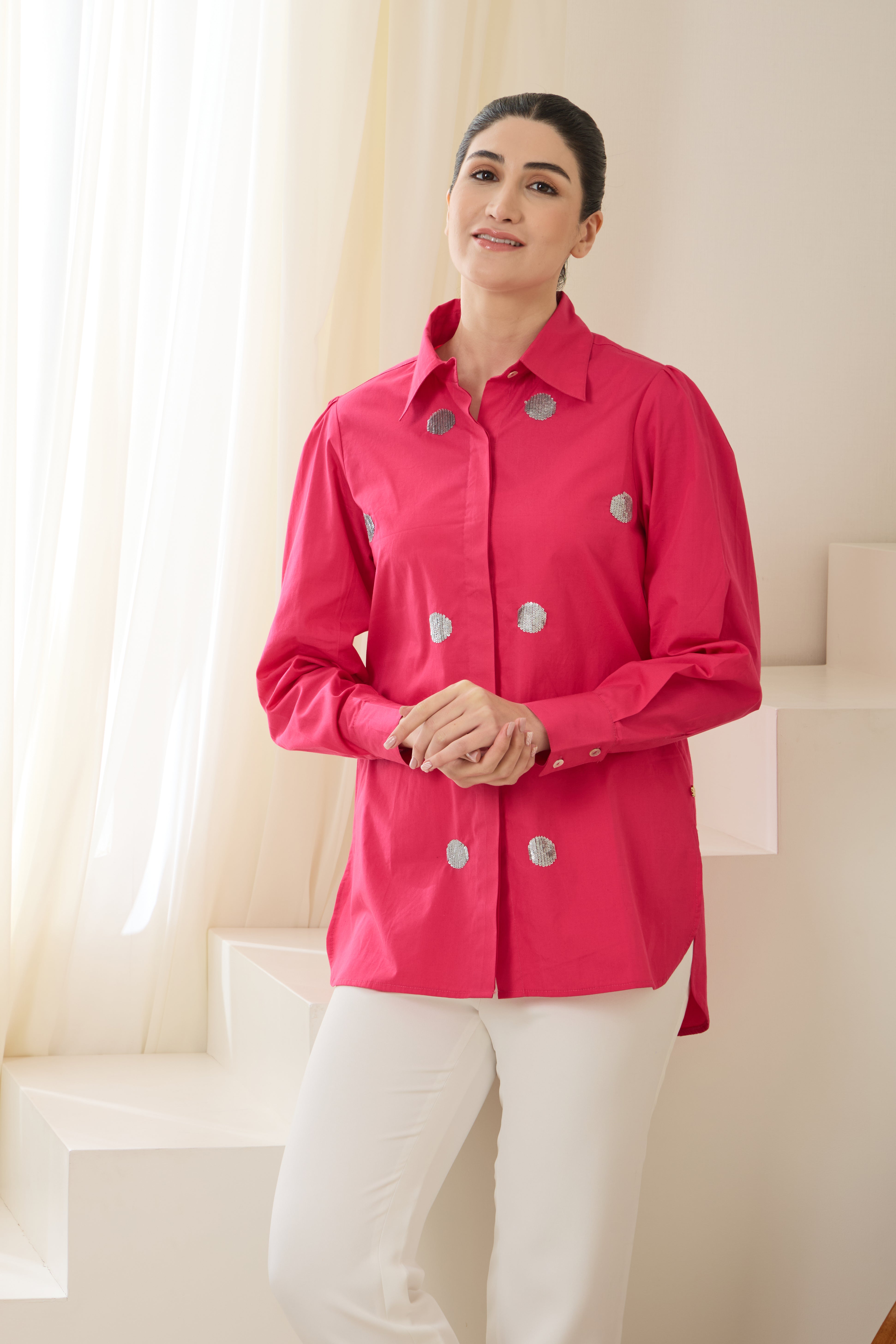 STERLING SEQUINED POPLIN SHIRT