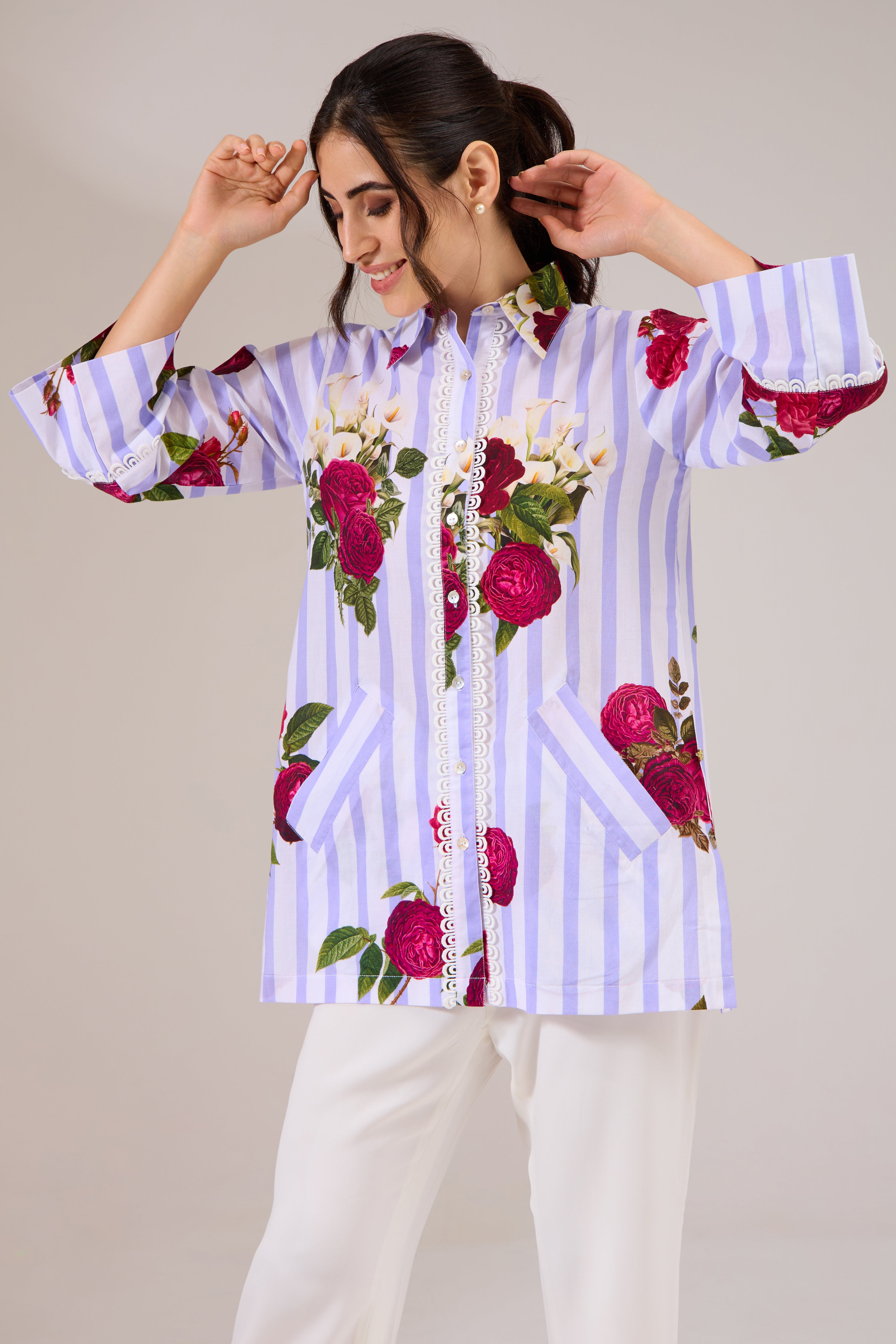 darose printed cotton shirt