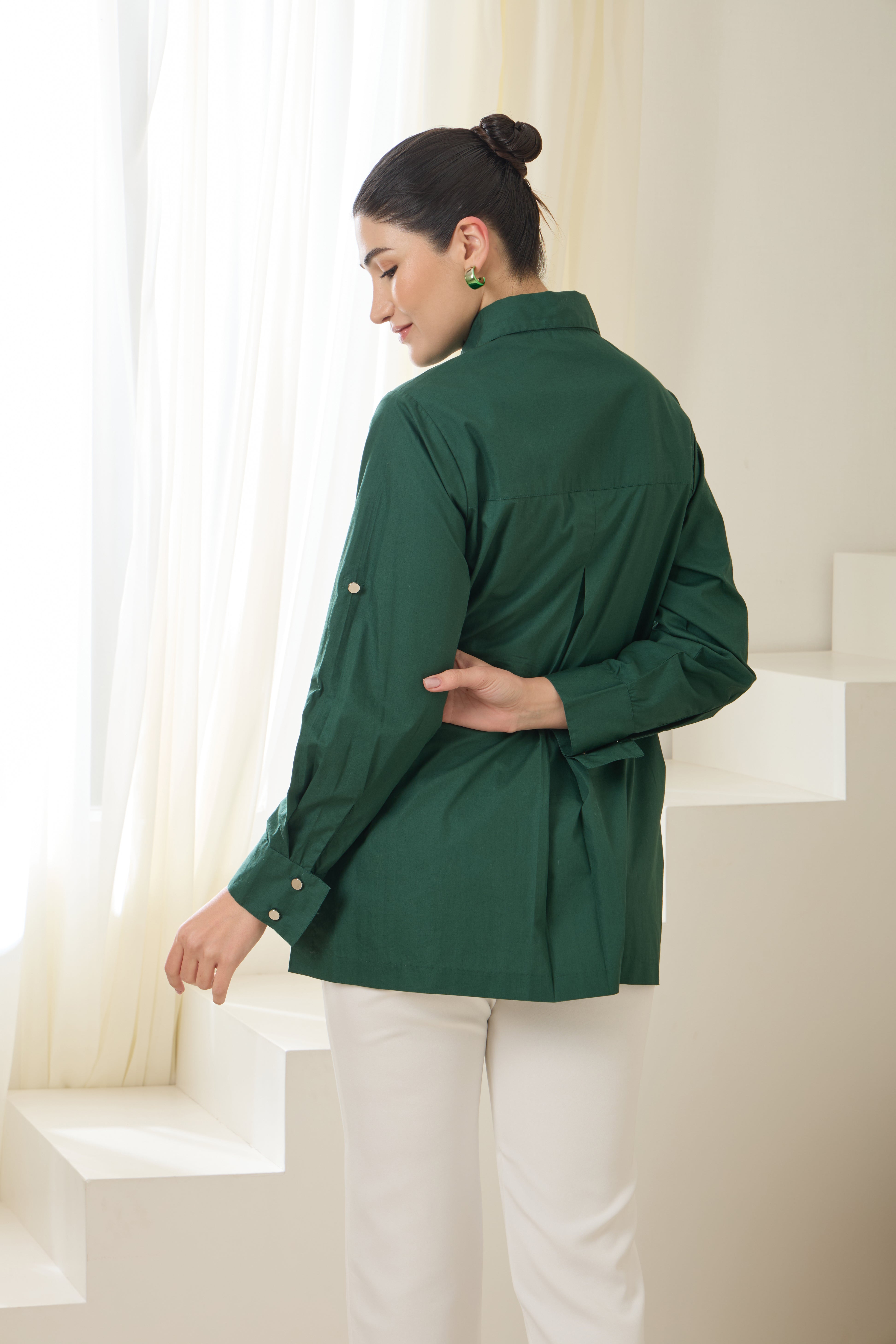 VINE SEQUINED POPLIN SHIRT