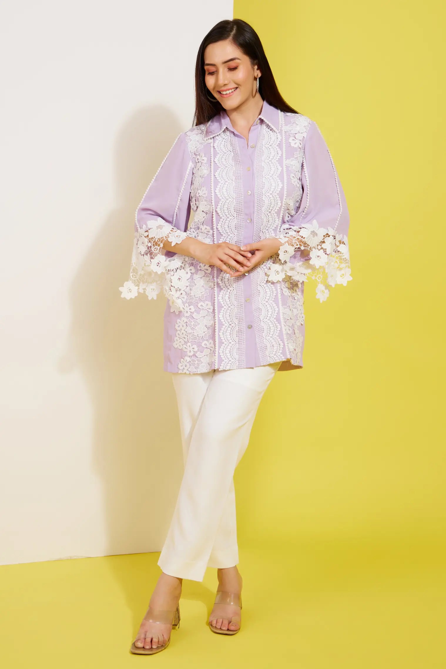 just lace formal shirt