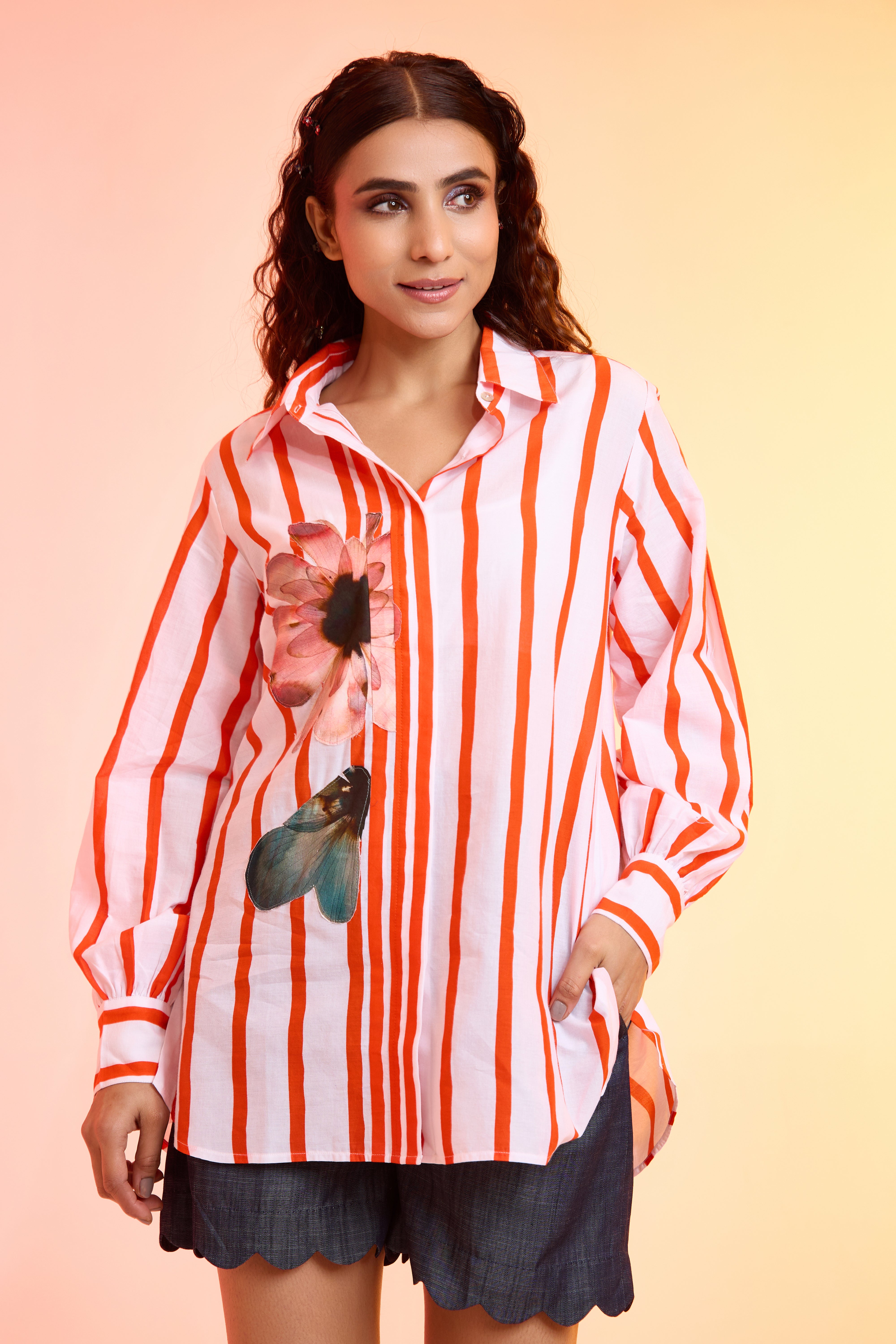MYSTRIPE printed cotton shirt