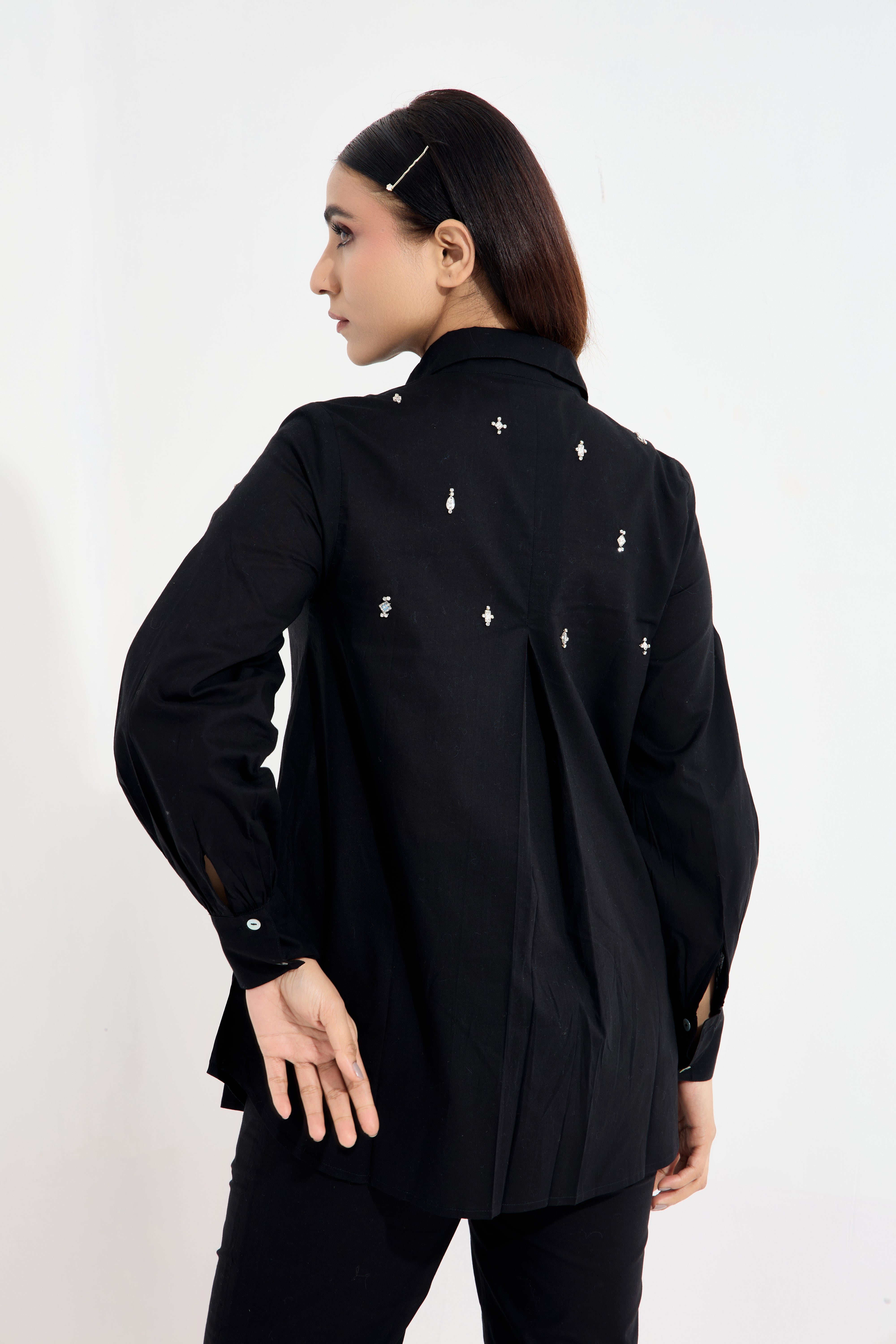 lulu swarovski formal cotton shirt