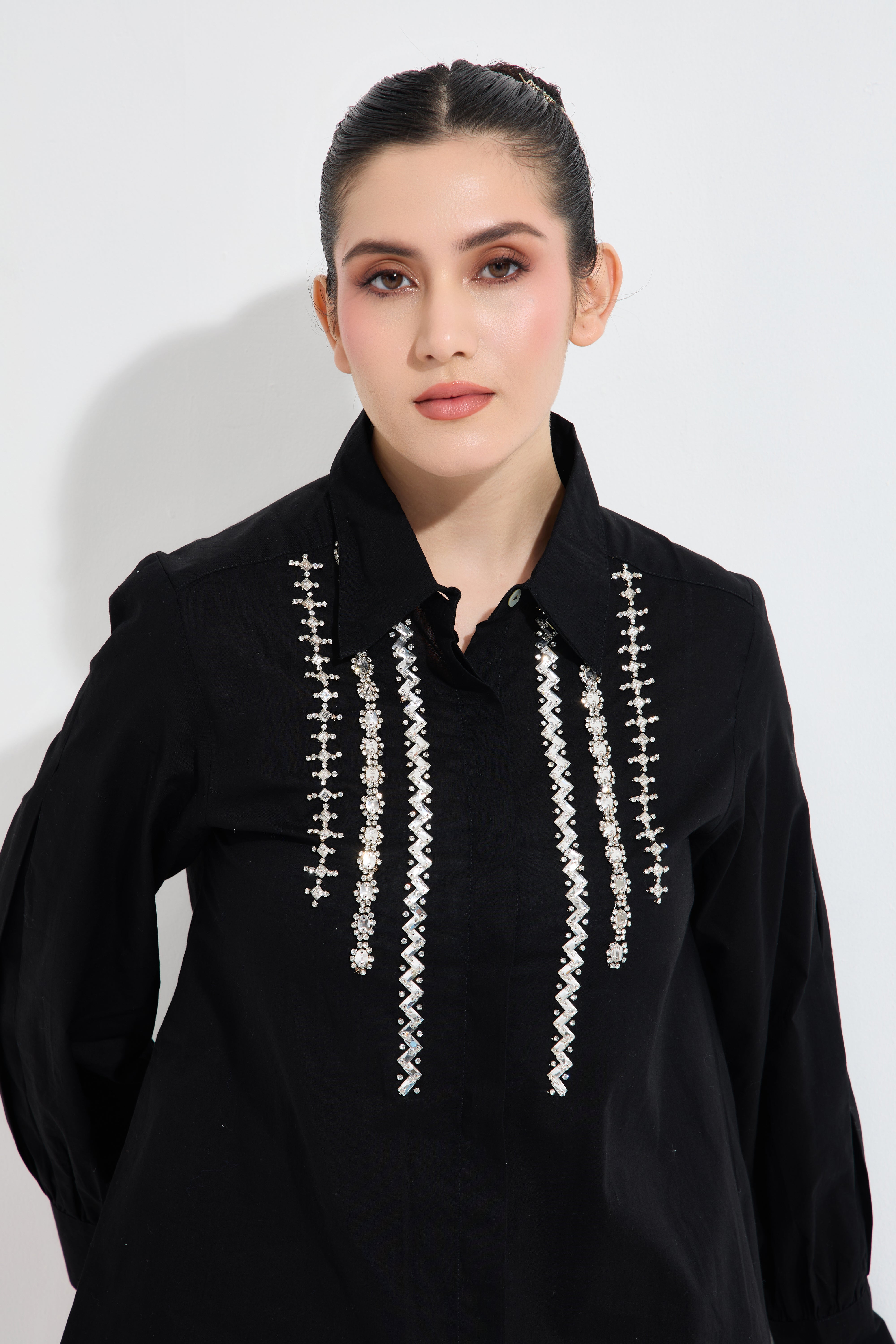 pippin swarovski formal cotton shirt