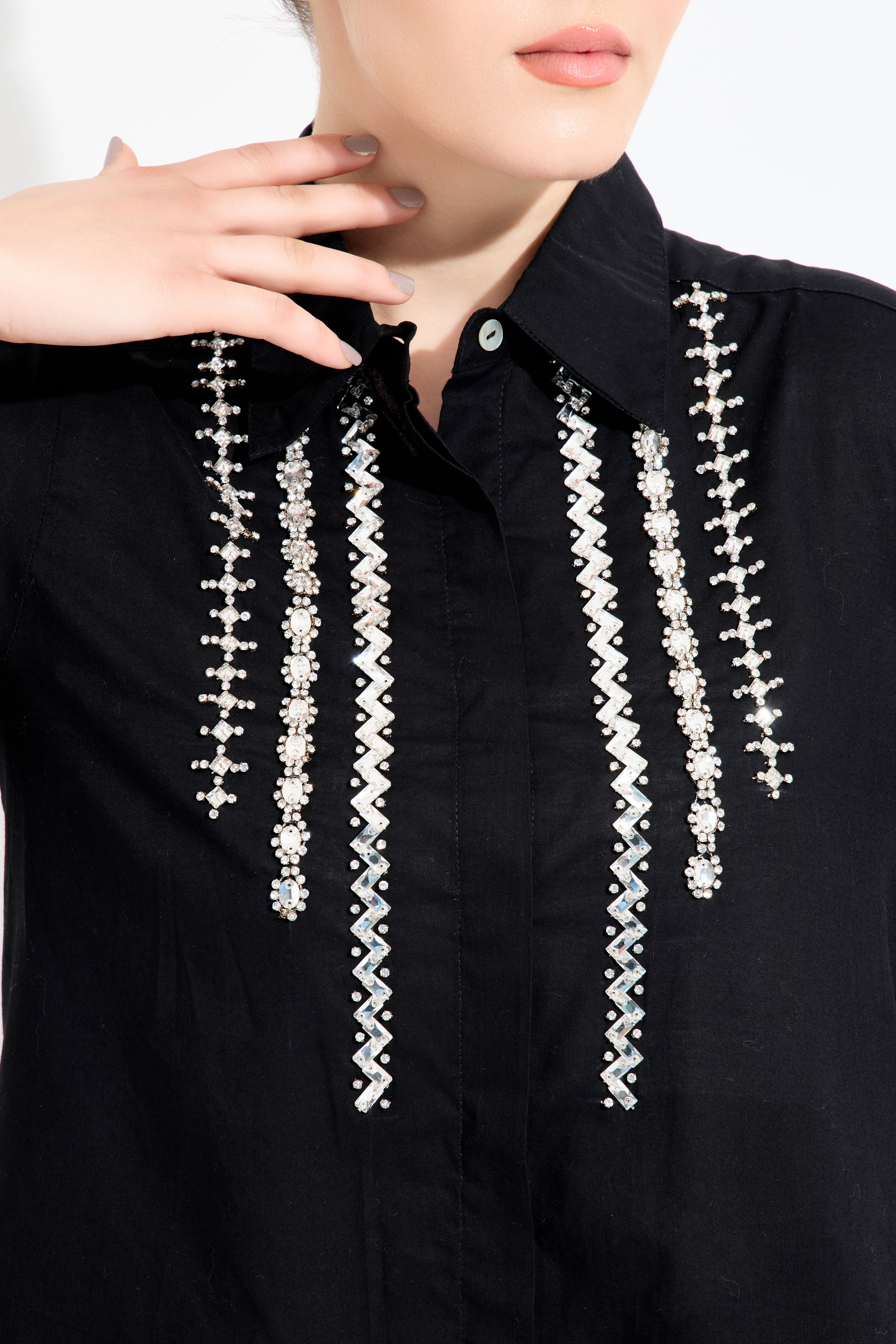 pippin swarovski formal cotton shirt