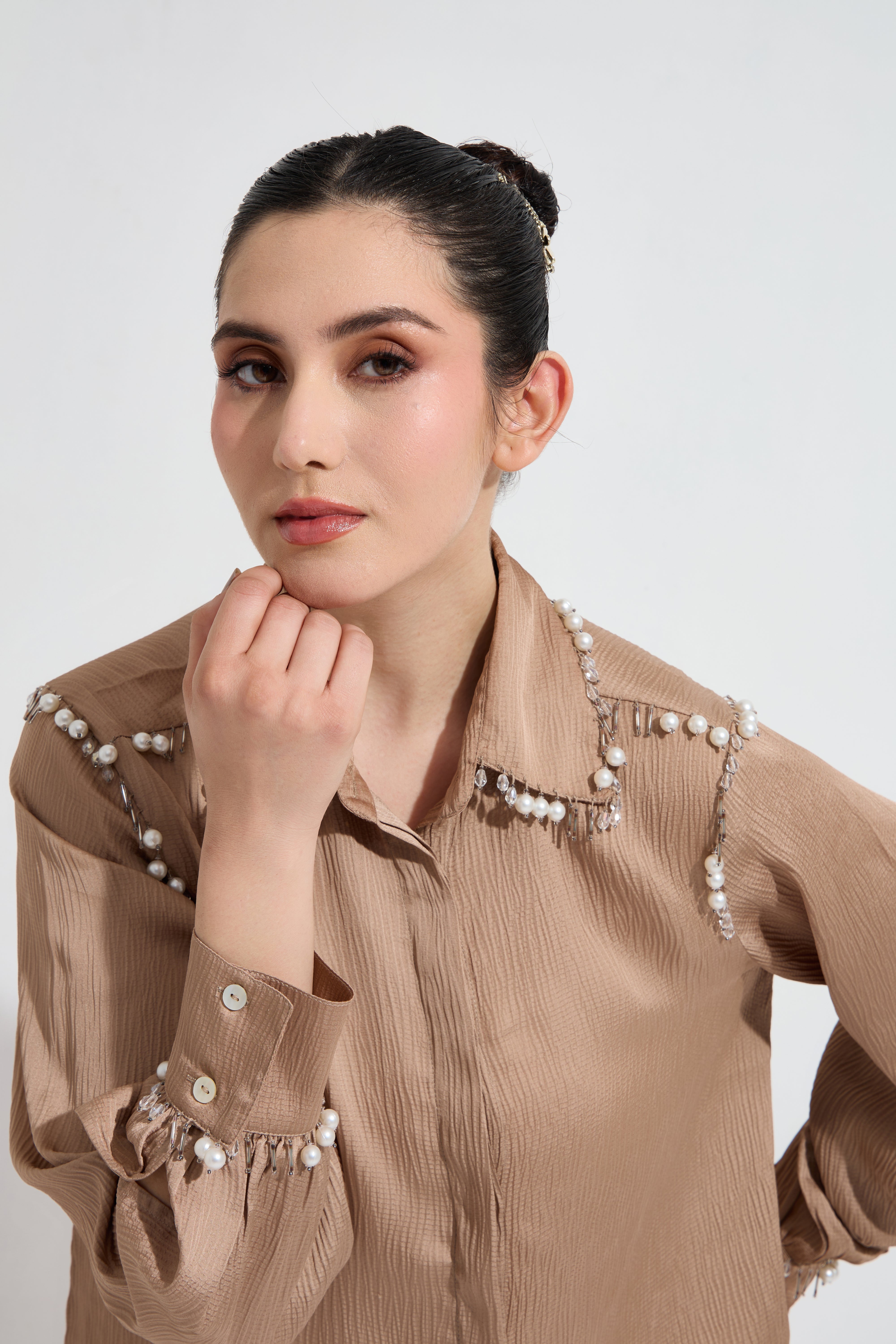 Hautedrops formal embroidered shirt