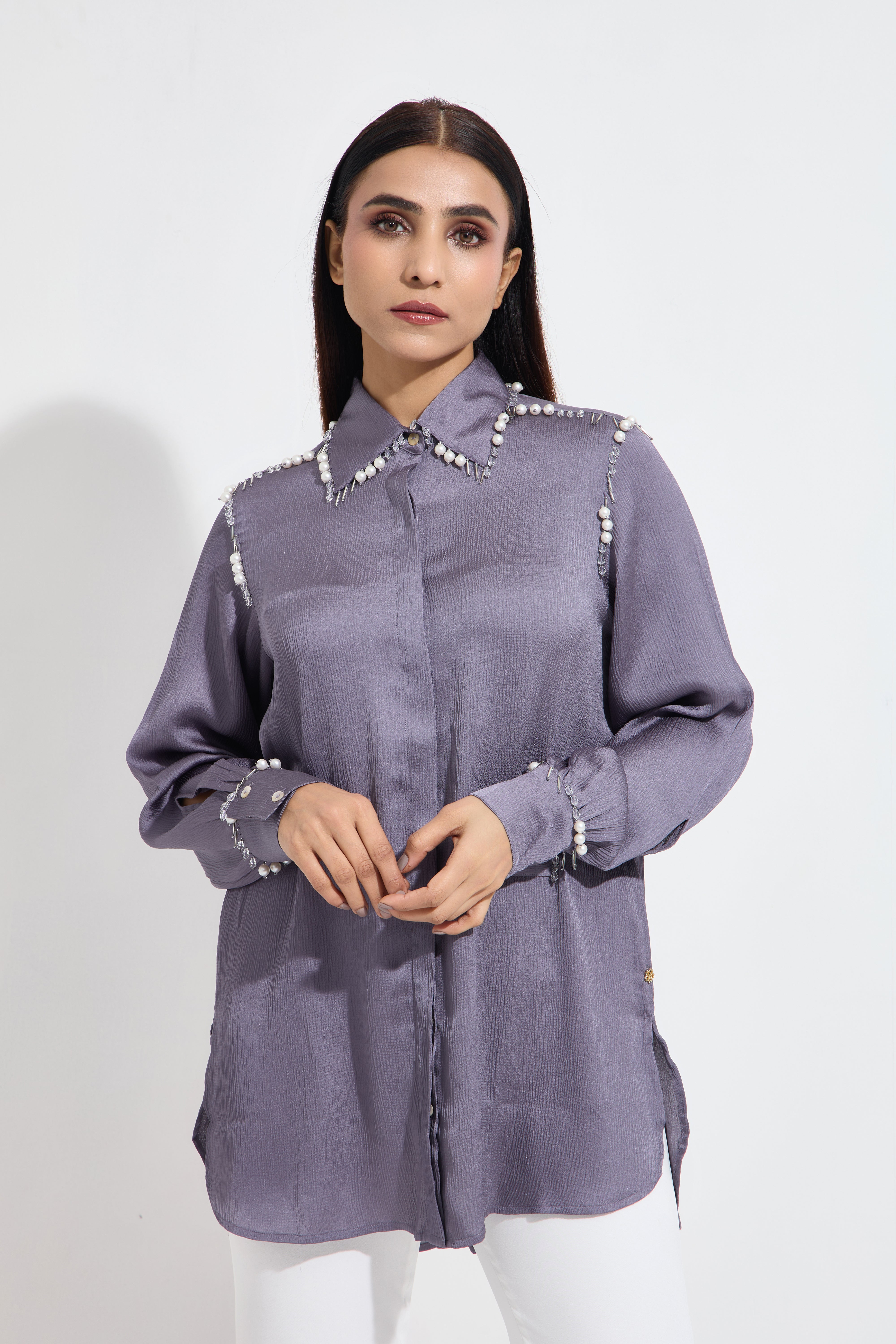 Hautedrops formal embroidered shirt