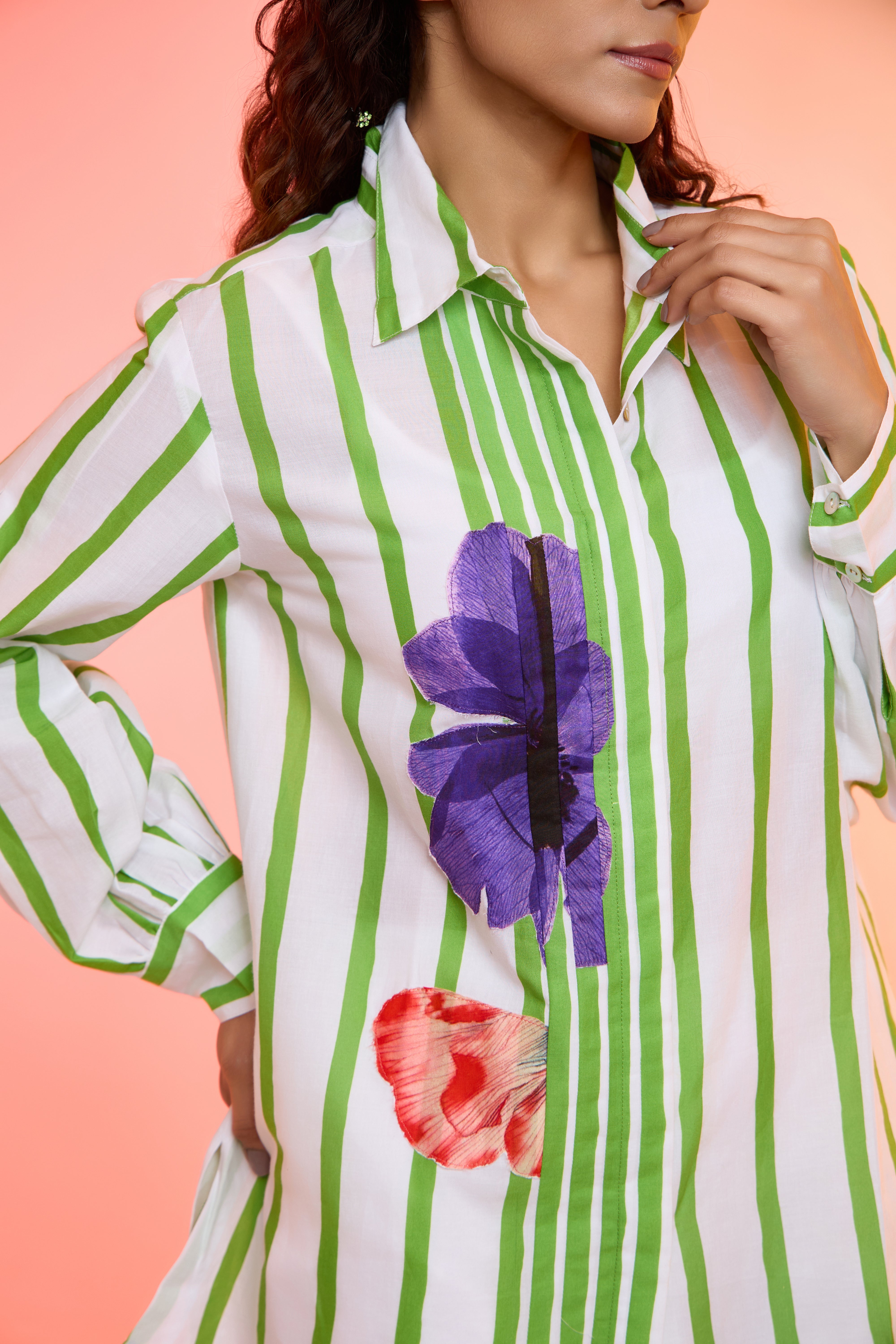 MYSTRIPE printed cotton shirt
