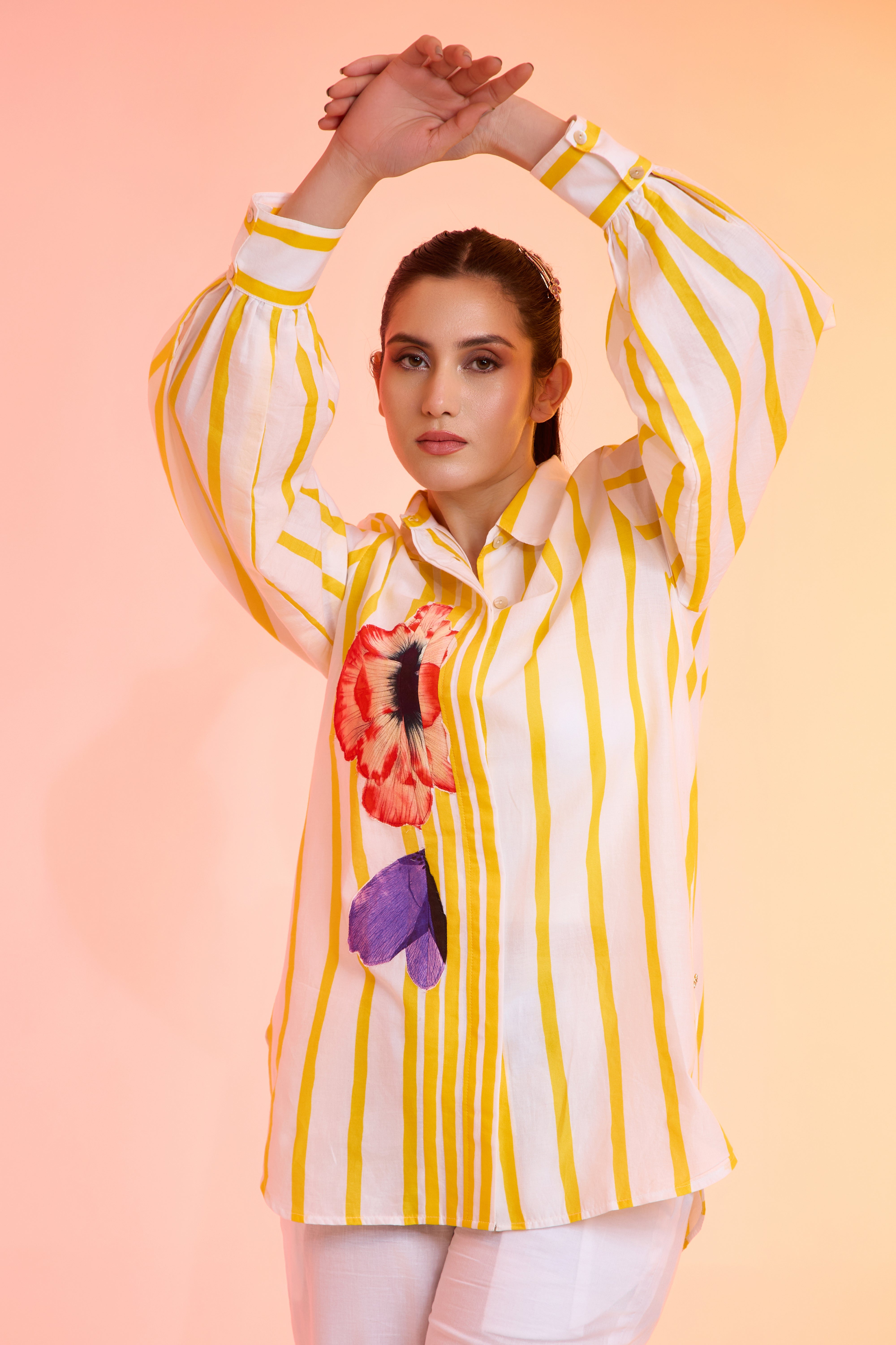 MYSTRIPE printed cotton shirt