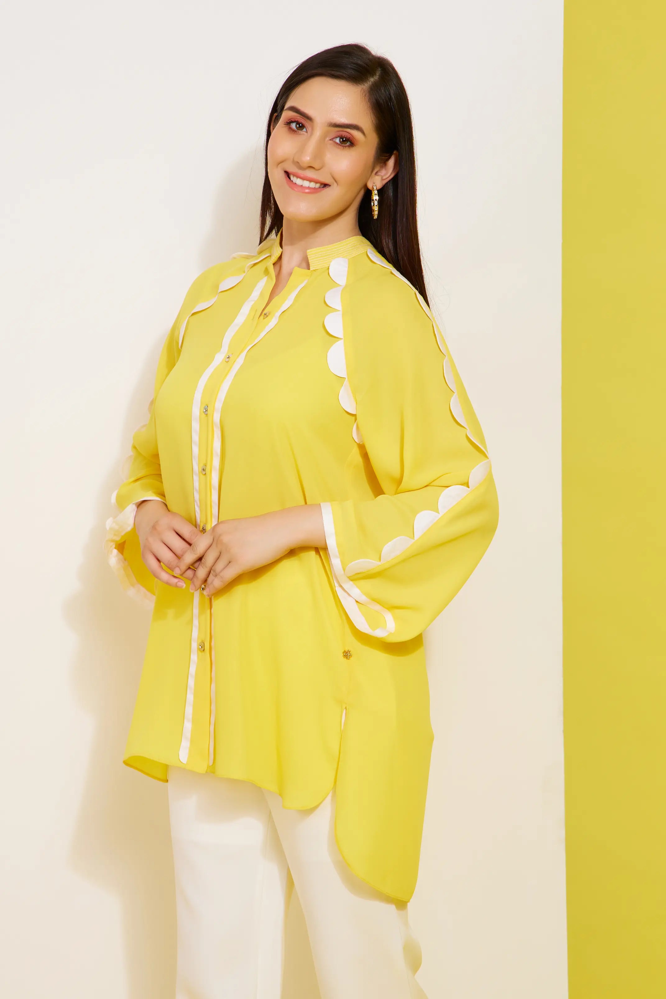 Muse formal scallop shirt