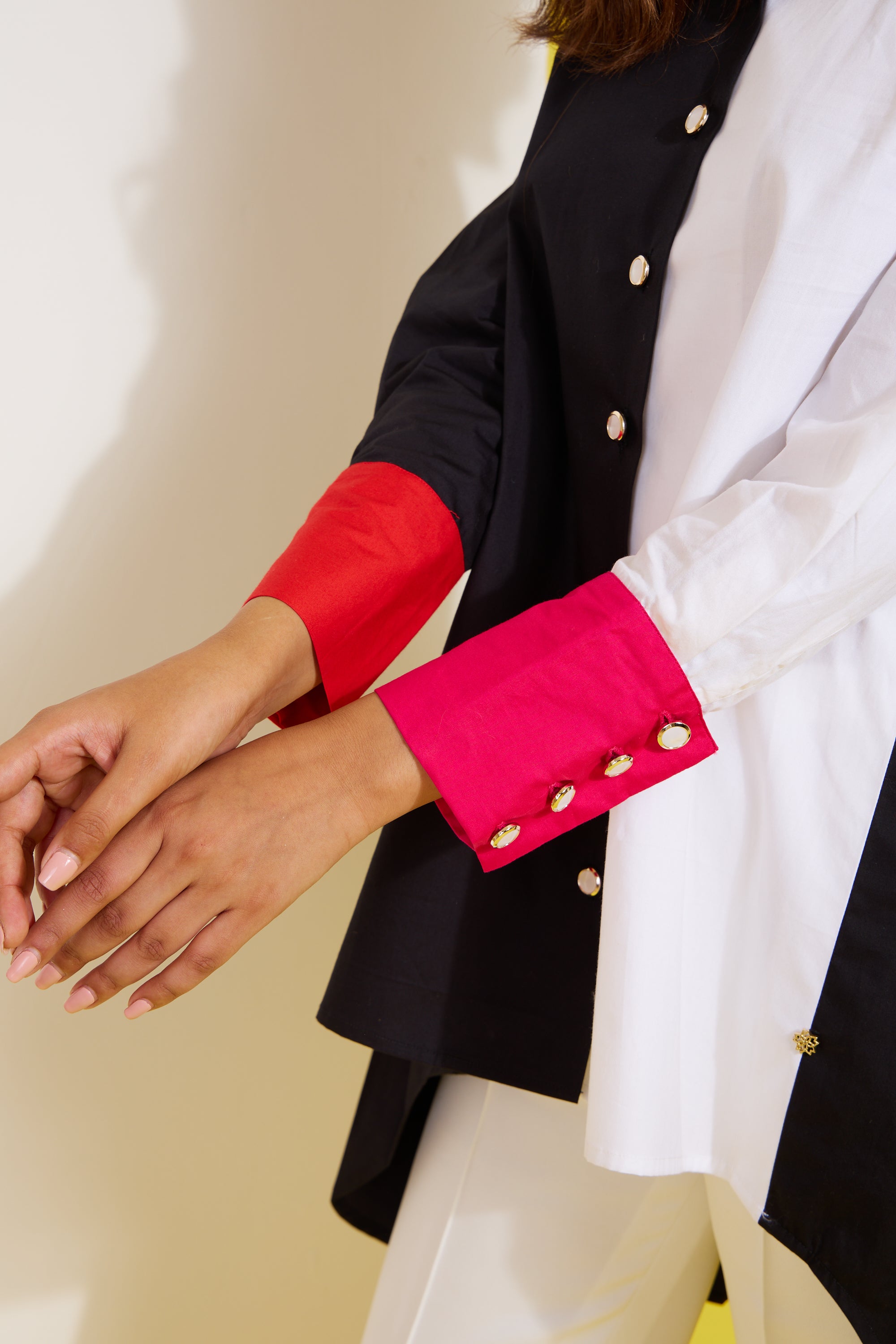 STELLAR 4 cotton colour block shirt