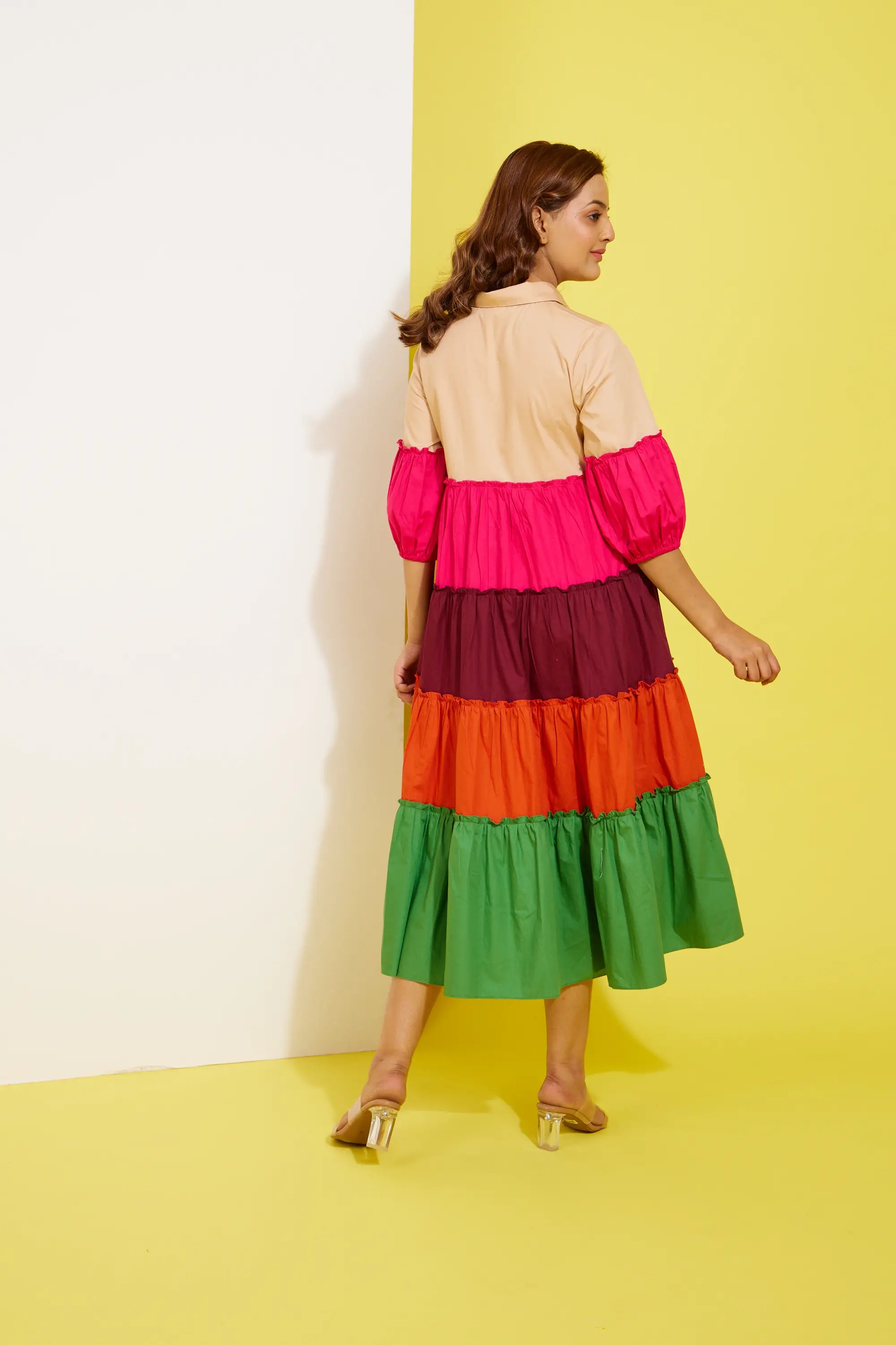 PRISMA multicolour cotton poplin dress