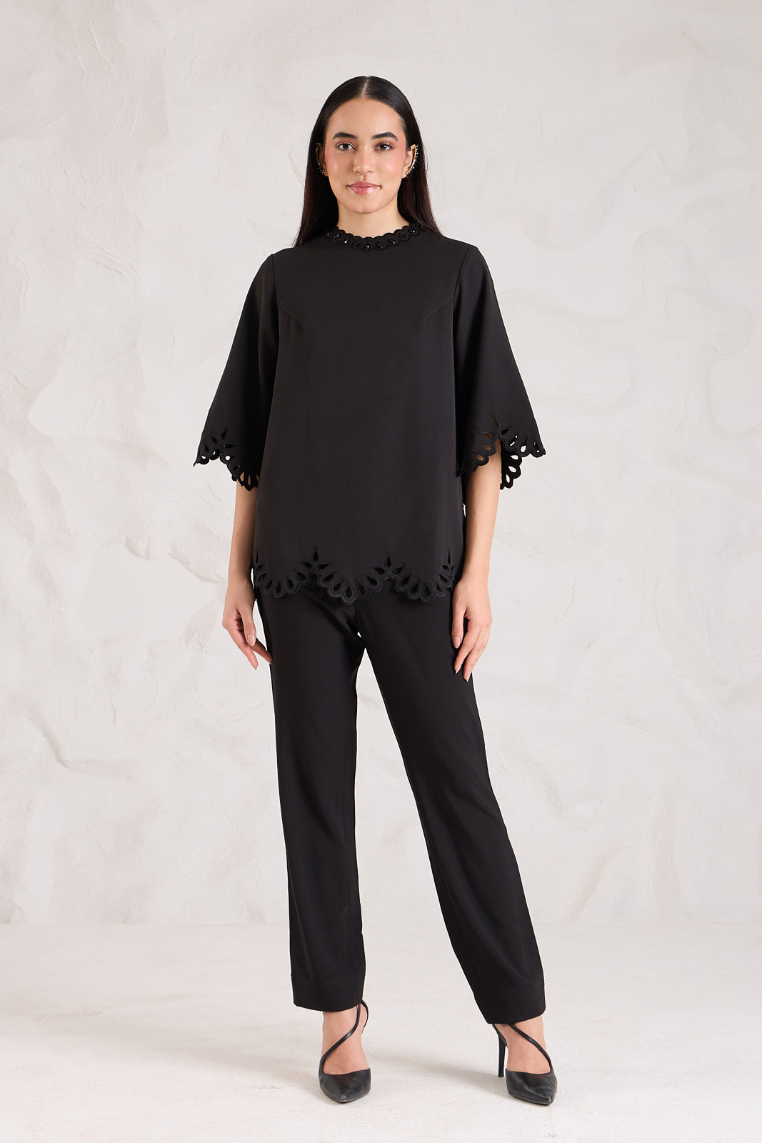 EBONY banana crepe top