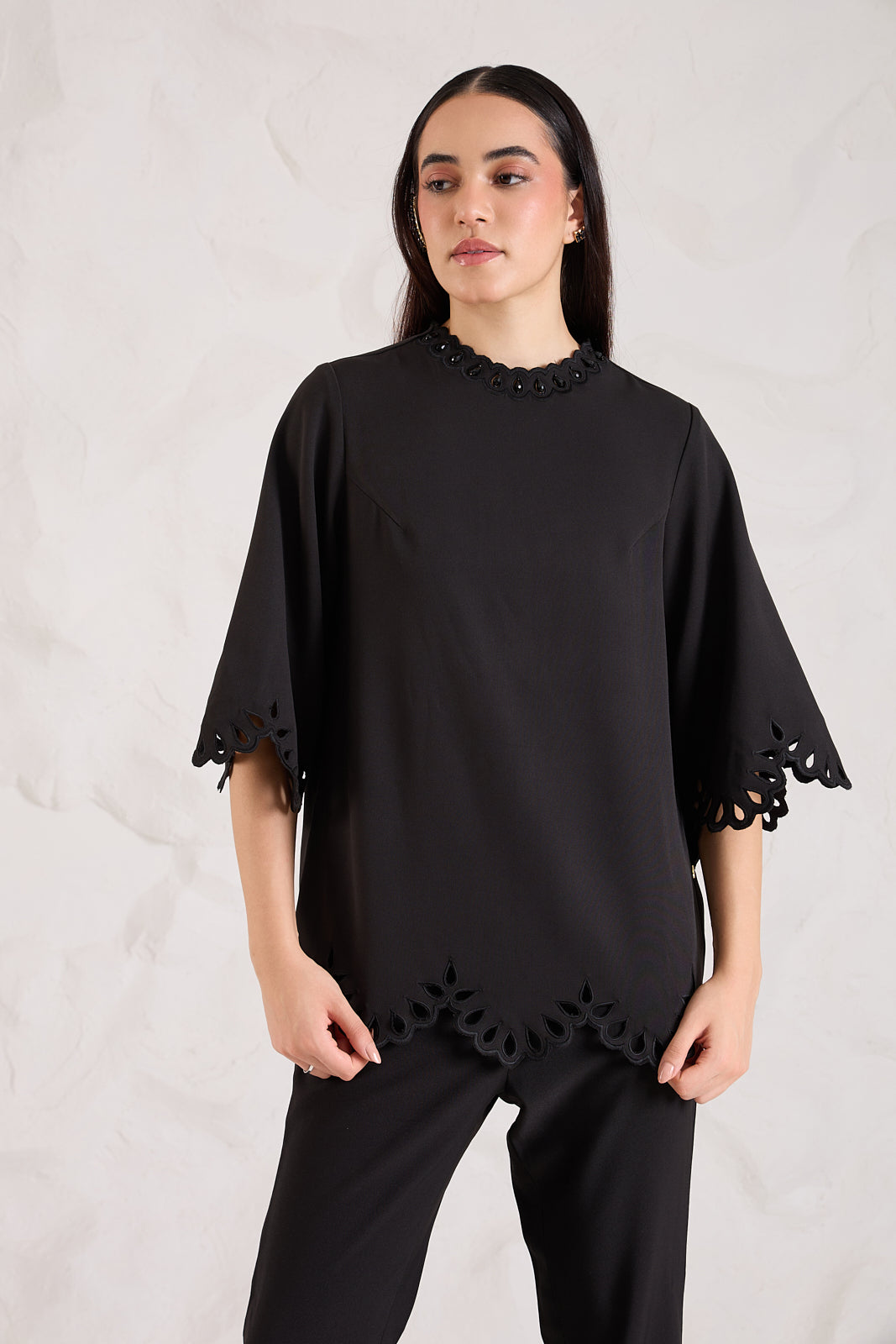 EBONY banana crepe top