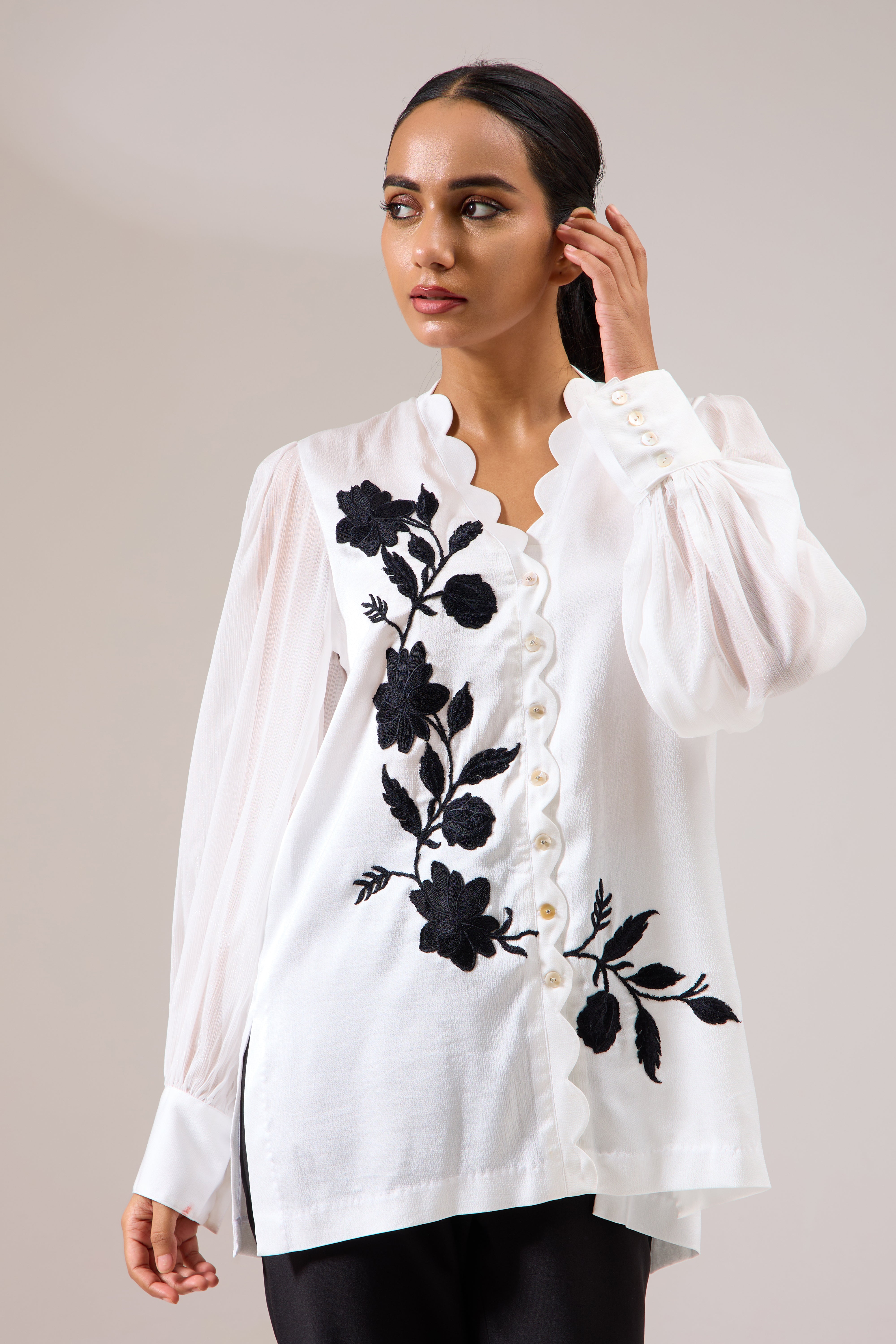 garland formal crepe shirt