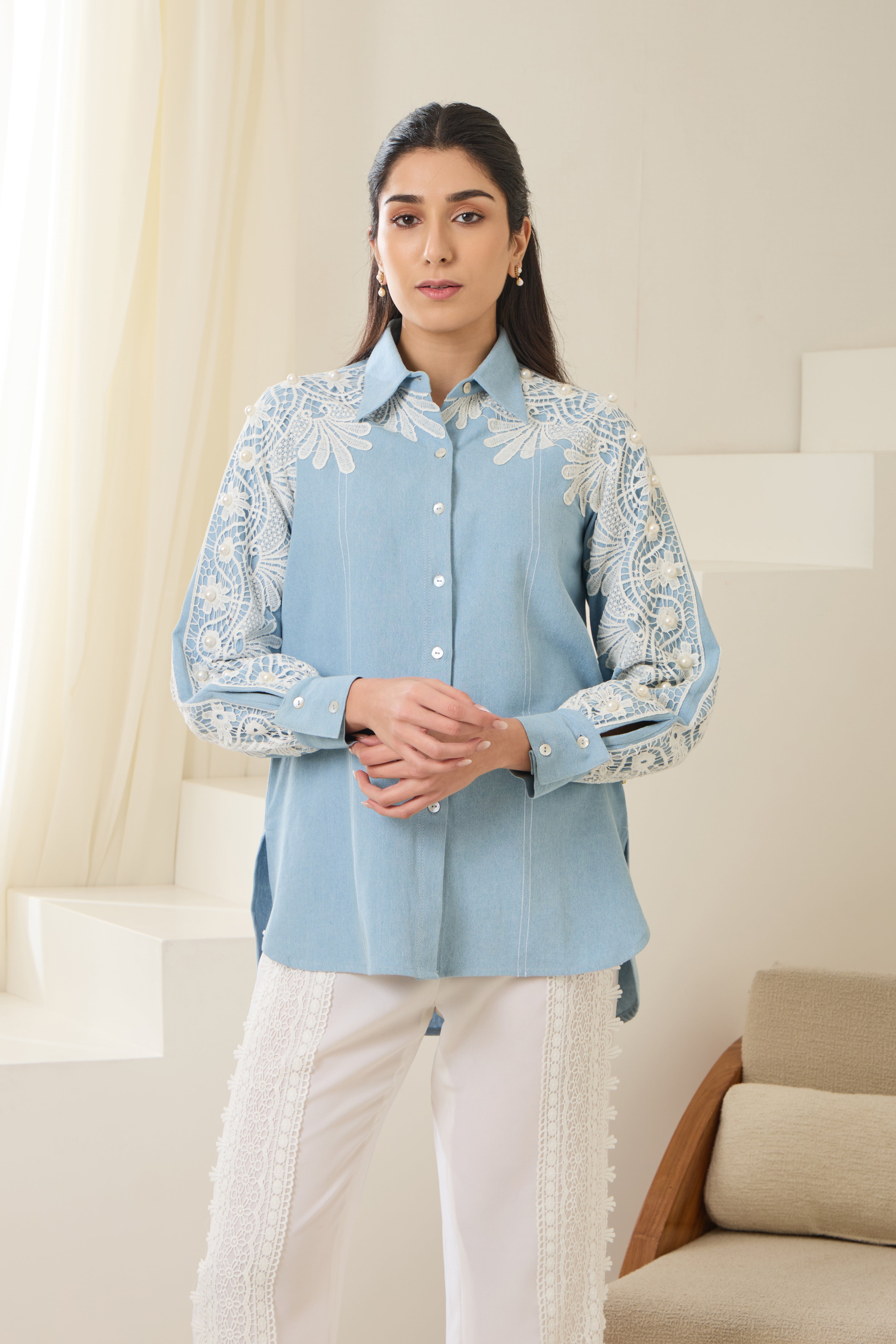 DREAM LACE DENIM SHIRT