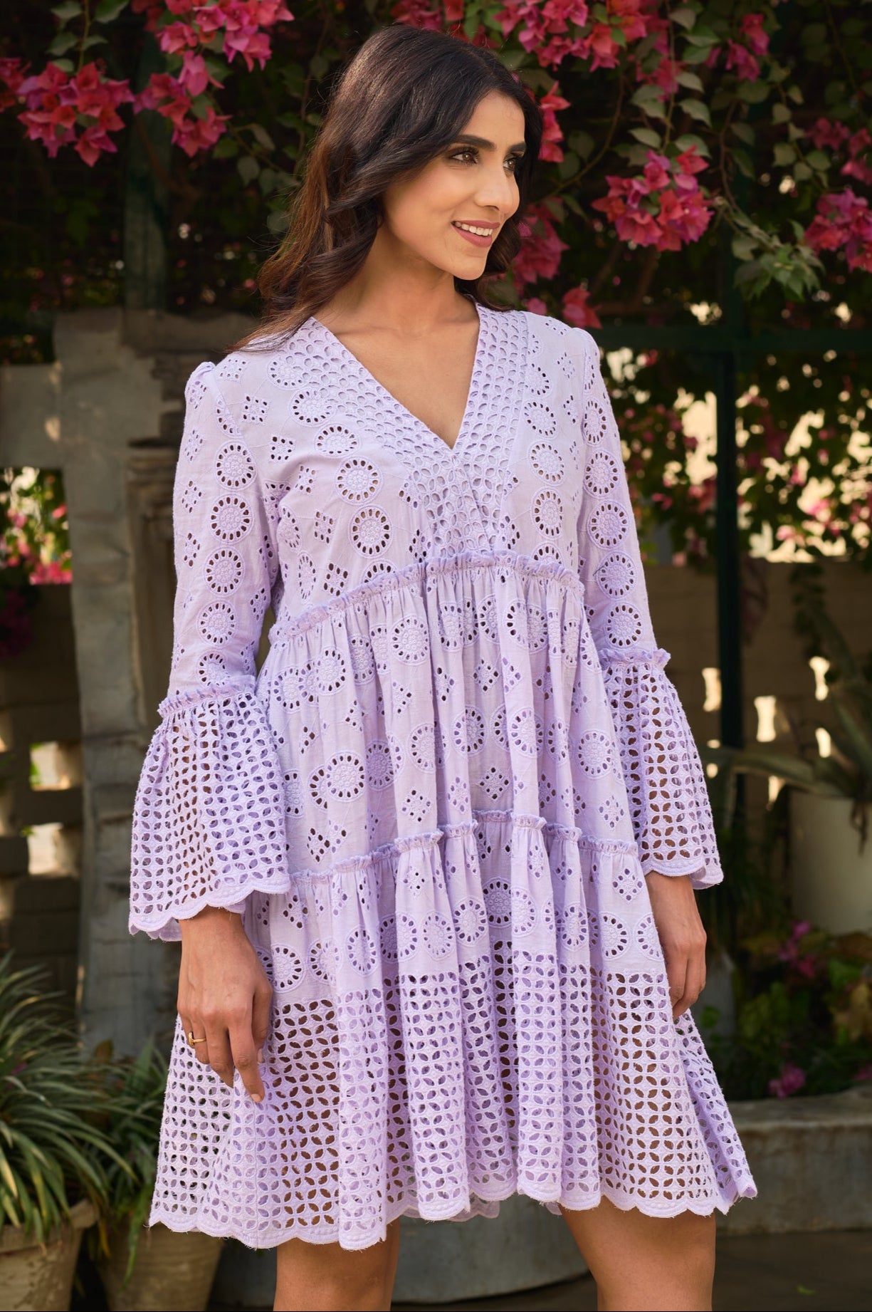 Layla Dress in cotton schiffly