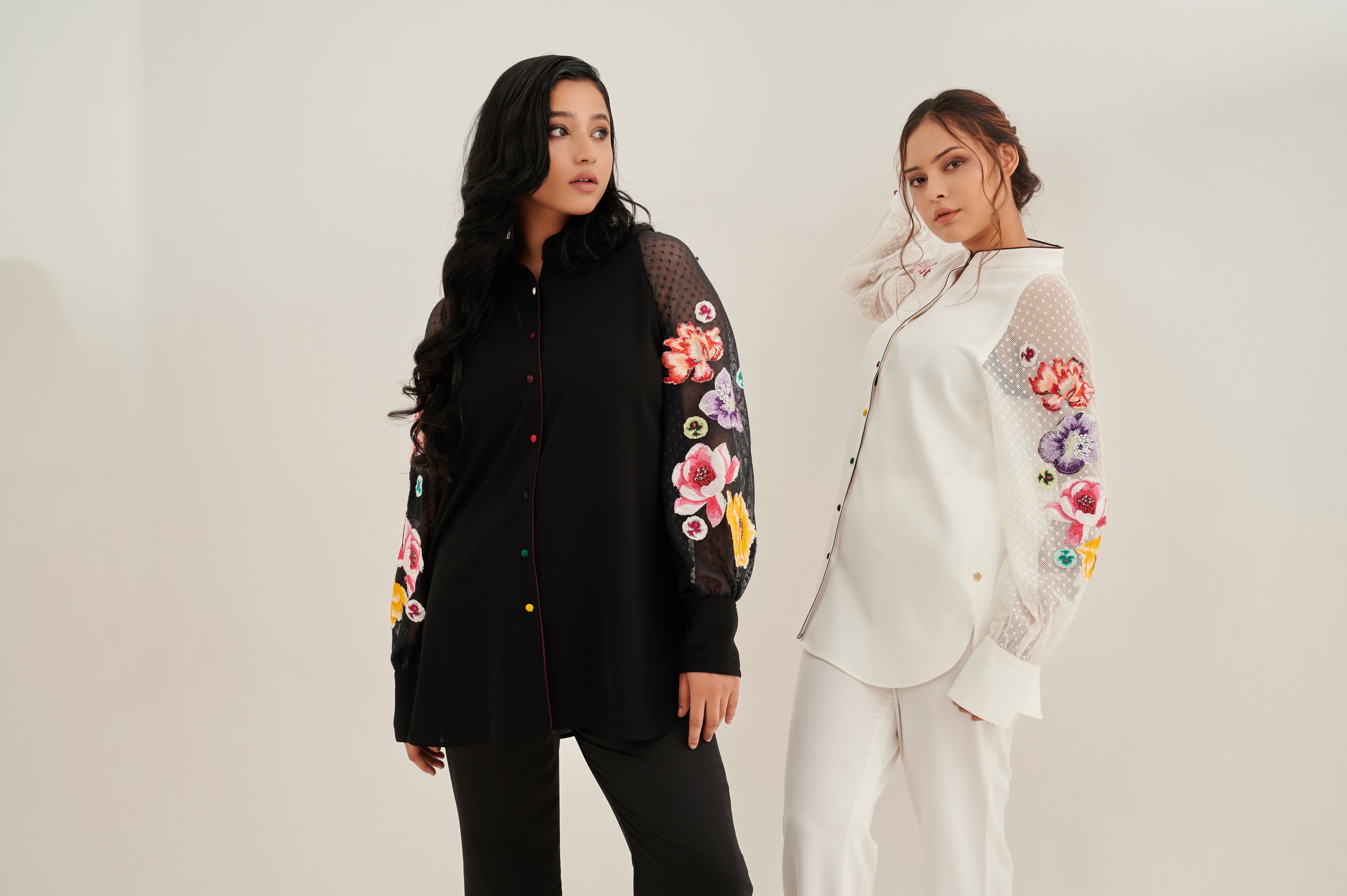 LOUVRETTE formal embroidery shirt