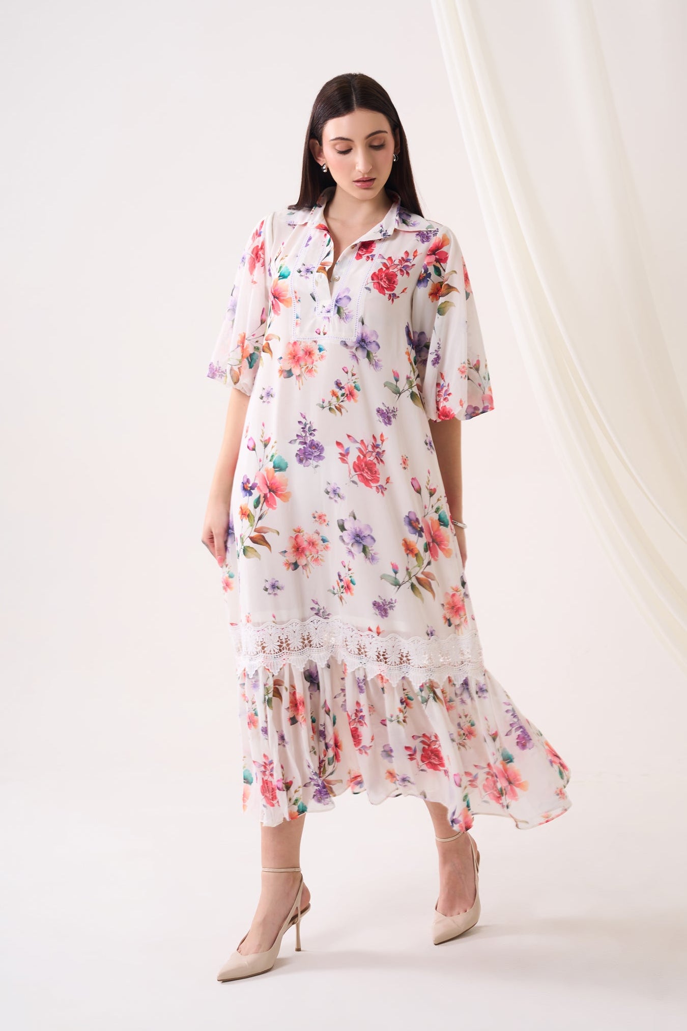 GARDENIA GEORGETTE LONG DRESS