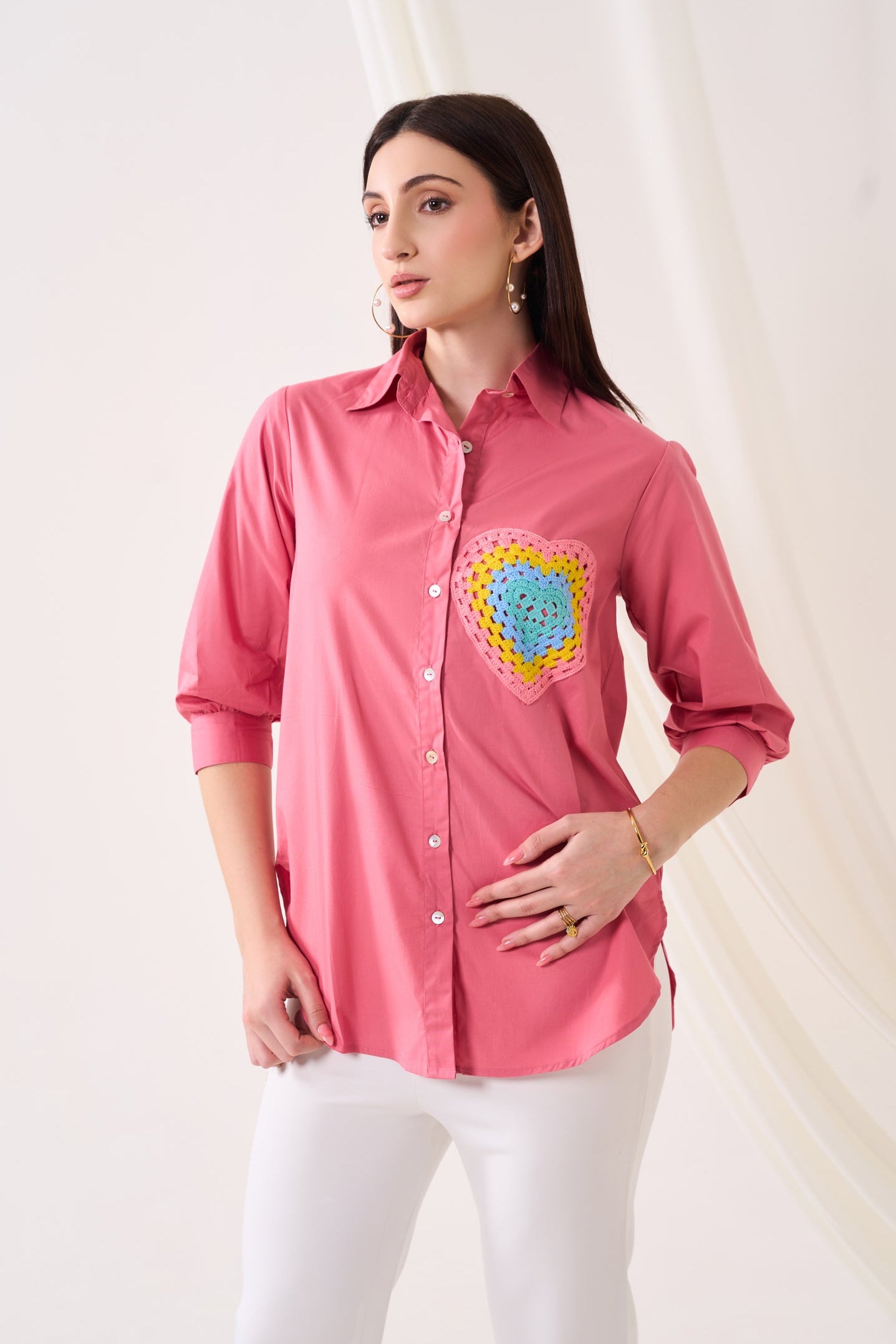 CROCHEART POPLIN SHIRT
