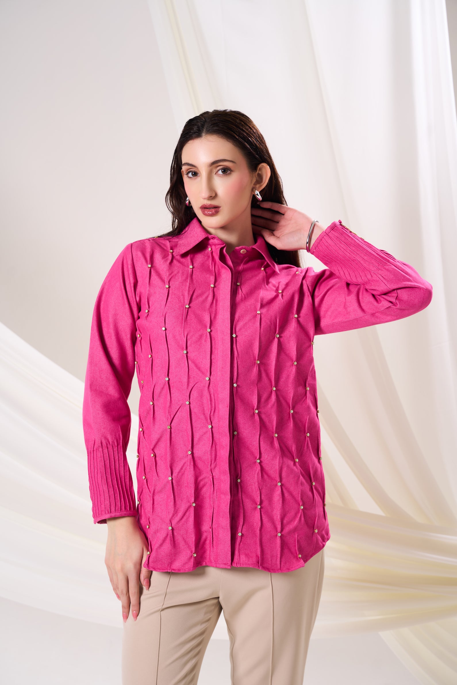 PINK FIREFLY DENIM SHIRT