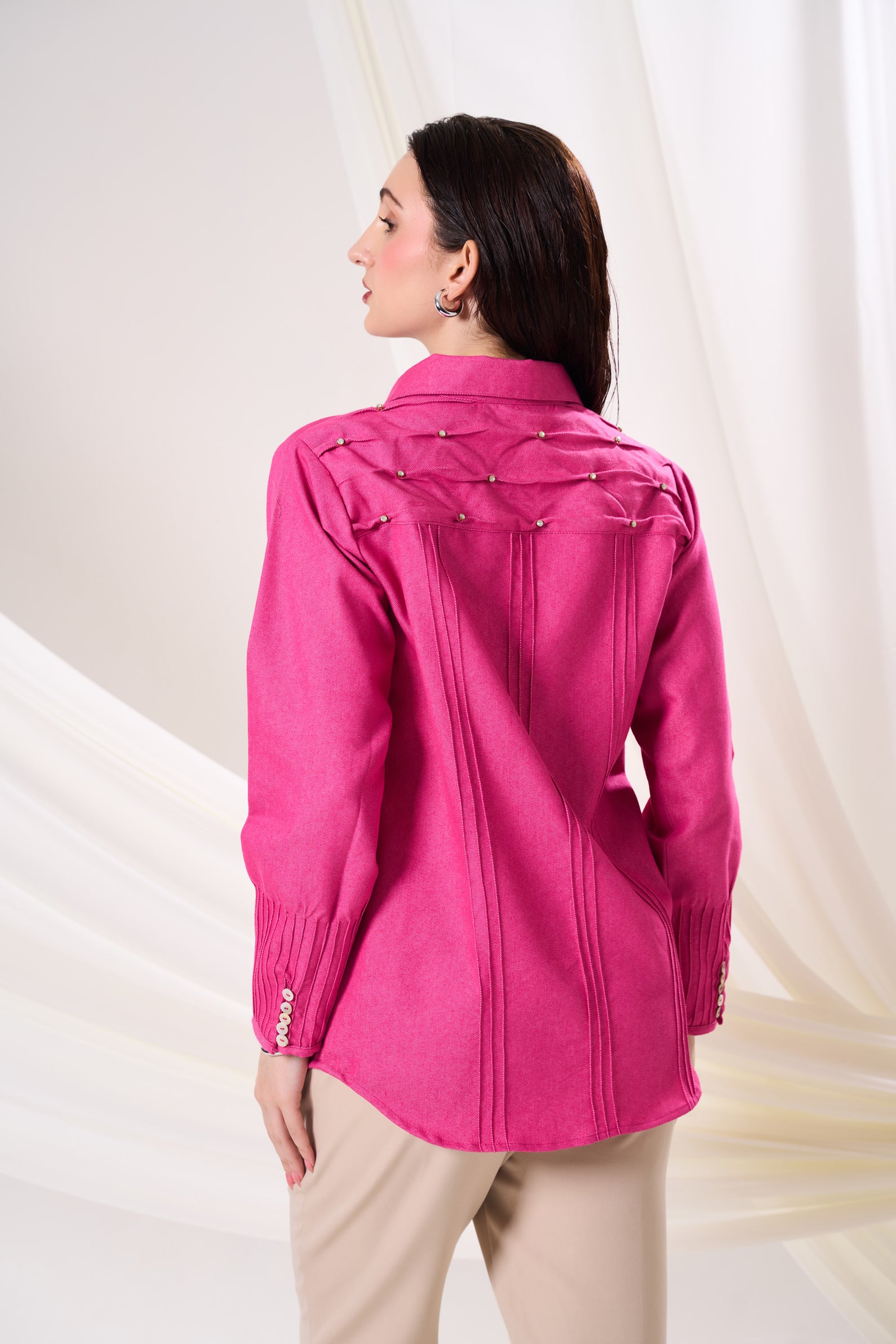 PINK FIREFLY DENIM SHIRT