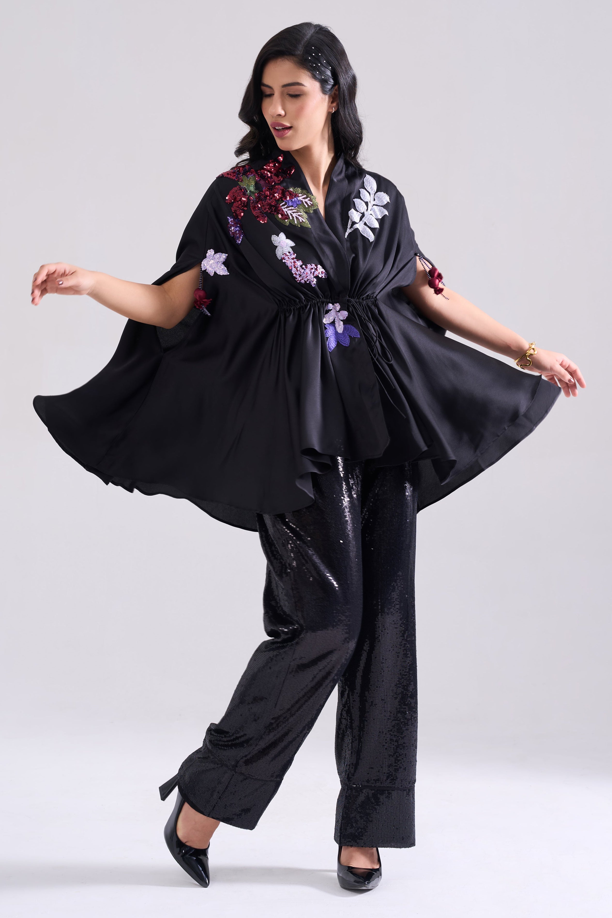 CAPELLA sequined cape