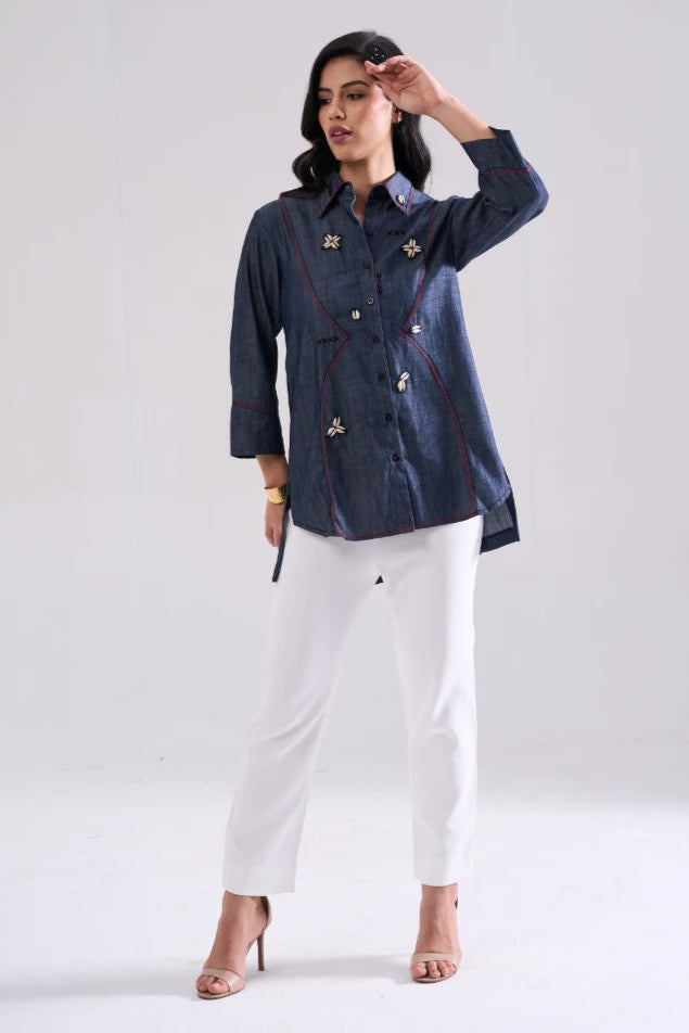 SHELL EMBROIDERED SHIRT