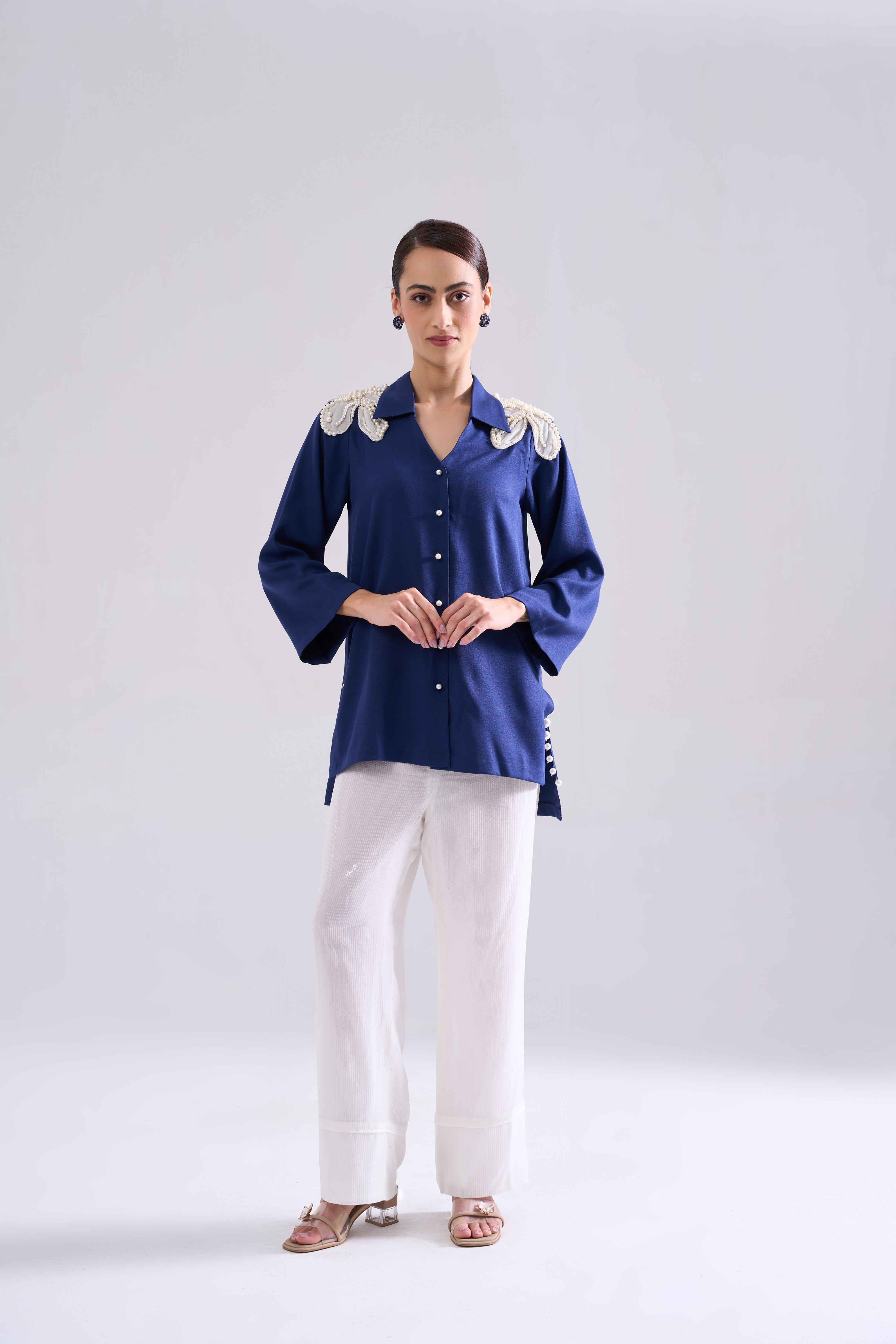 JEWEL PEARL HANDWORK SHIRT