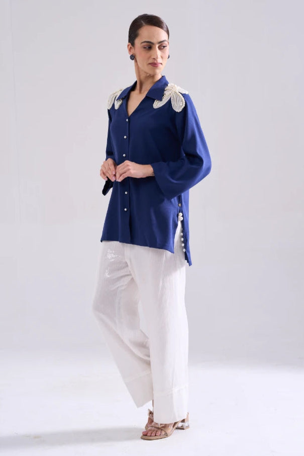 JEWEL PEARL HANDWORK SHIRT