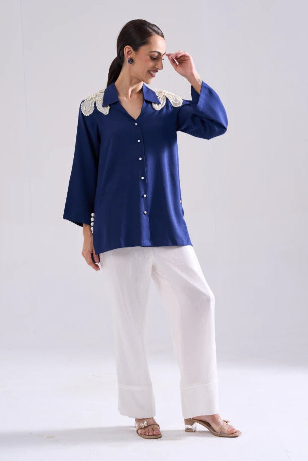 JEWEL PEARL HANDWORK SHIRT