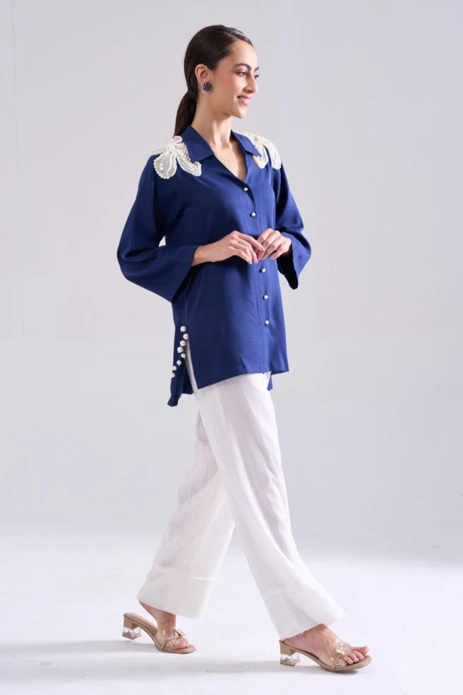 JEWEL PEARL HANDWORK SHIRT
