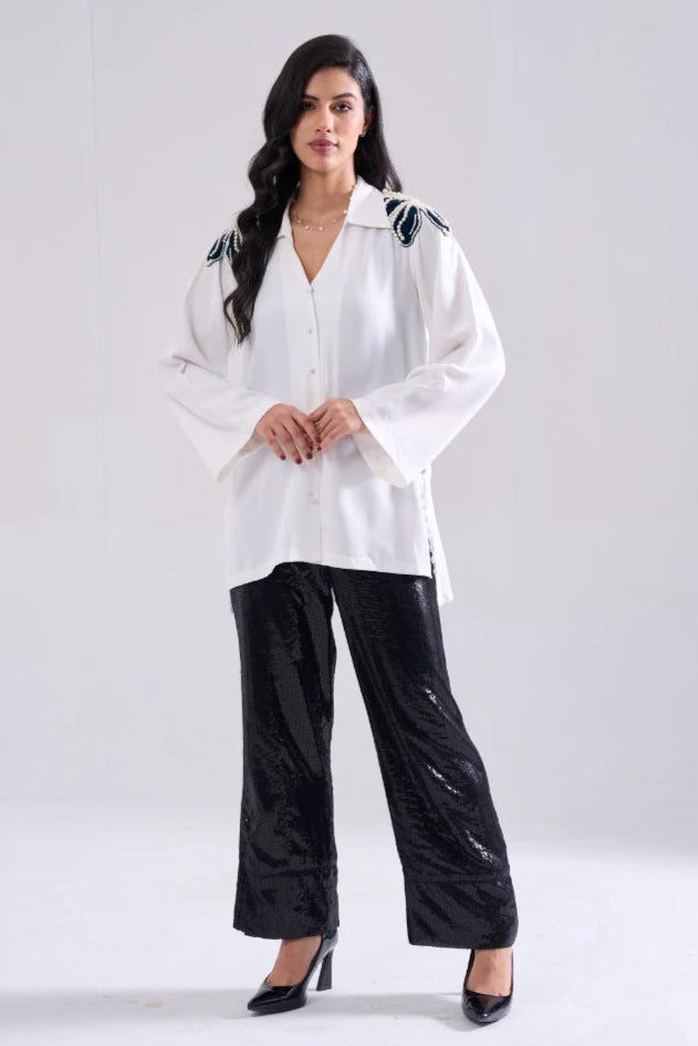 JEWEL PEARL HANDWORK SHIRT