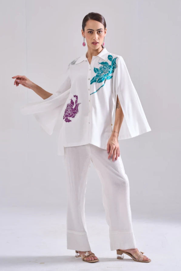 PEONY EMBROIDERED SHIRT