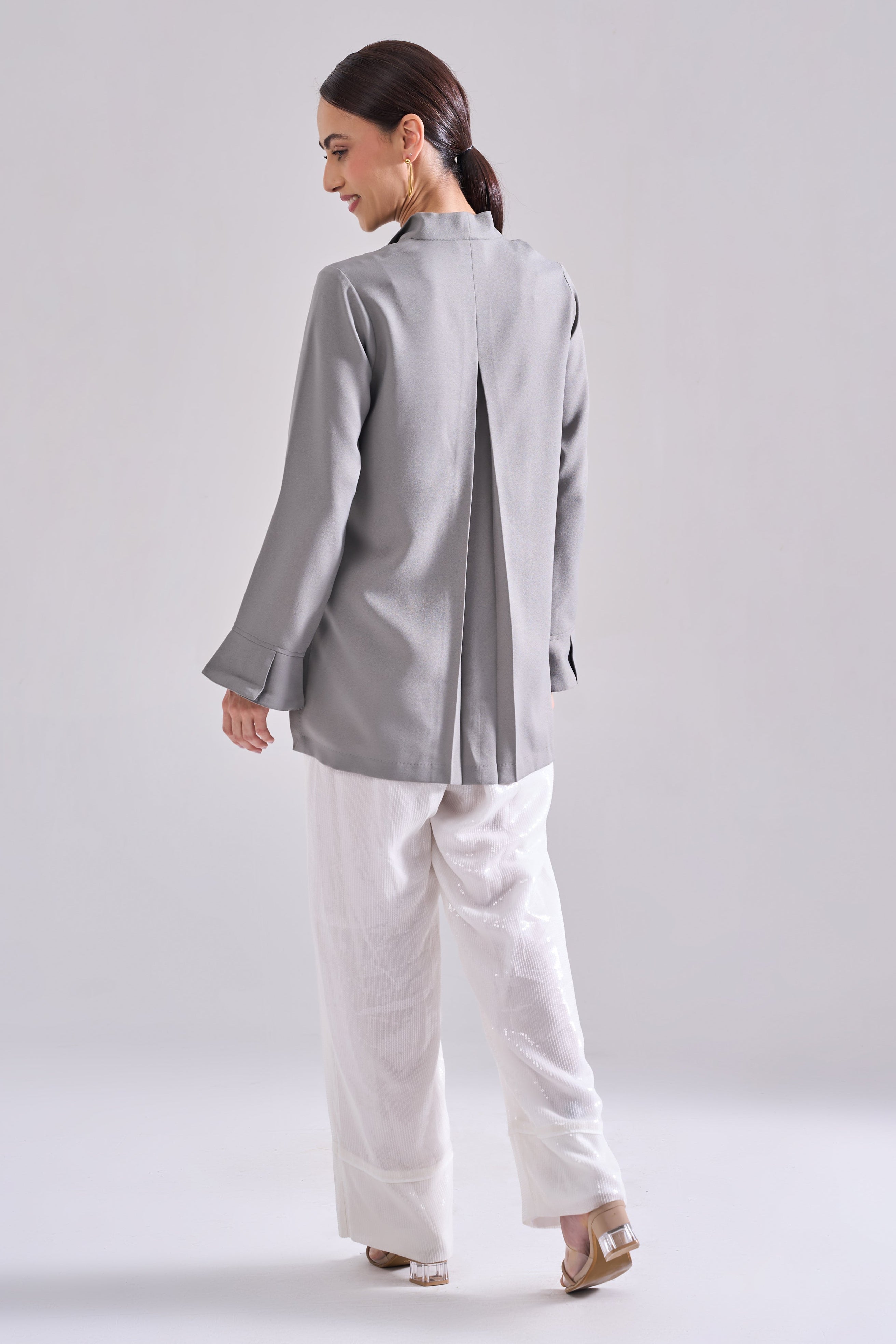 SILVER SEQUINED SHIRT