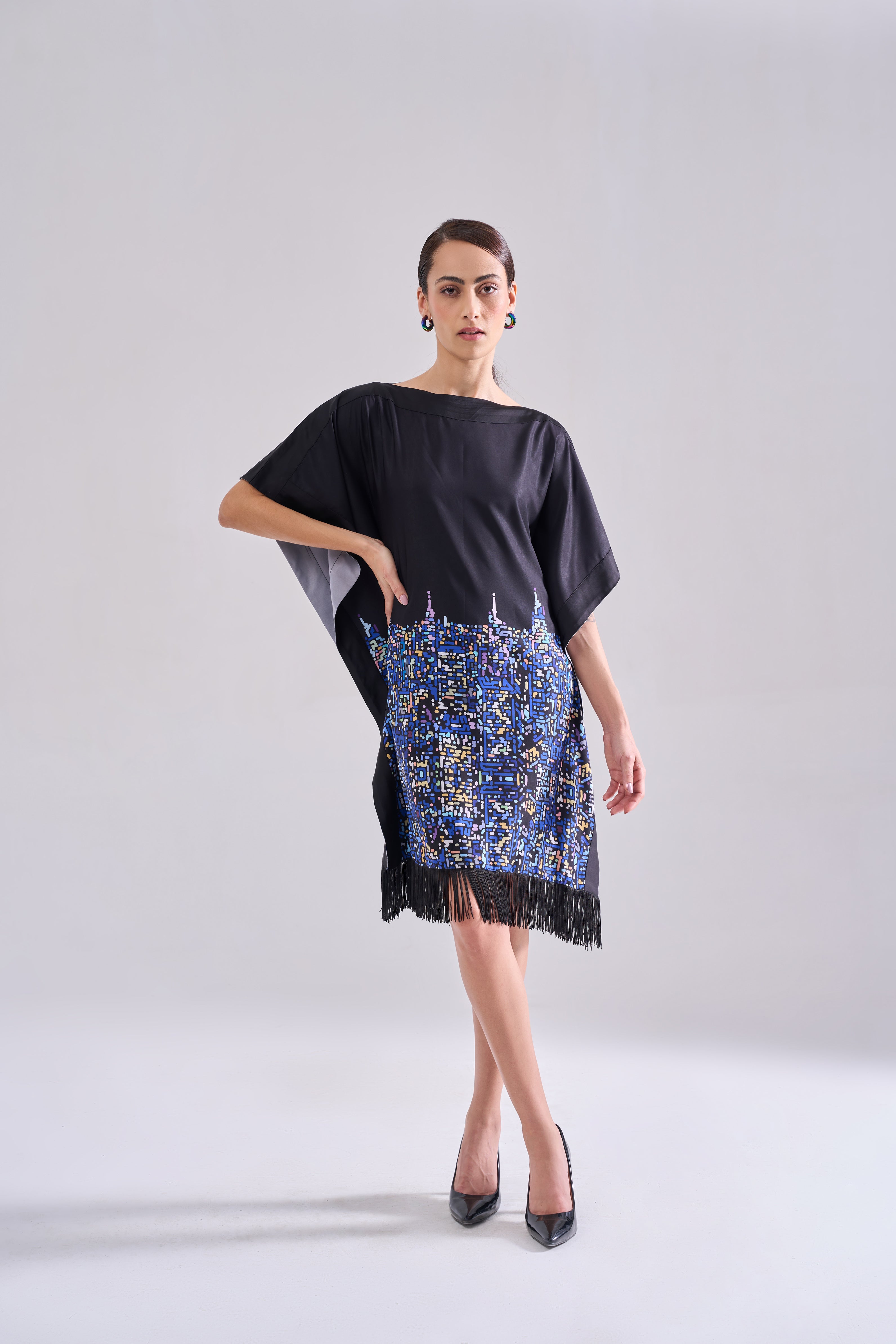 CITY LIGHTS FRINGE DRESS