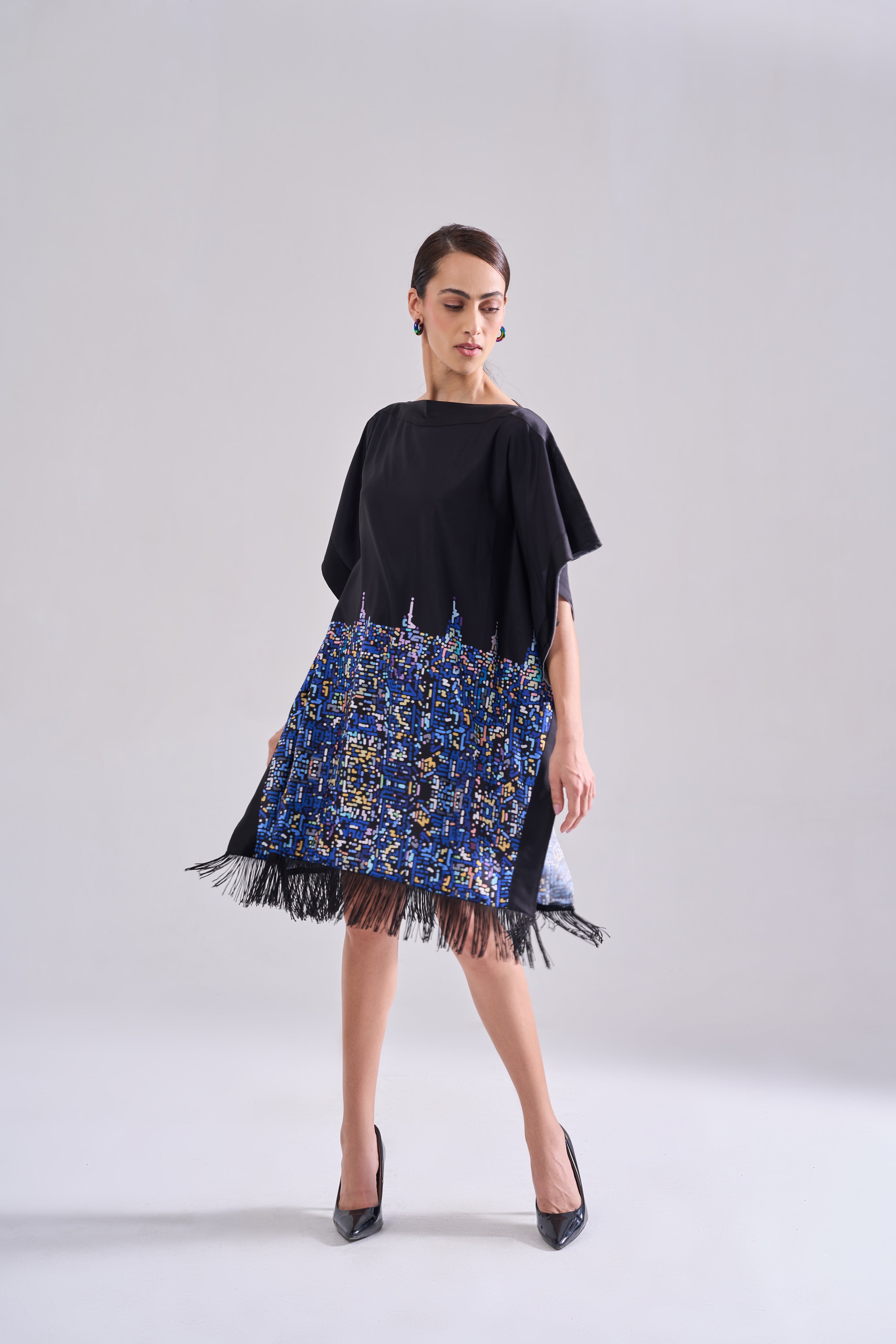 CITY LIGHTS FRINGE DRESS