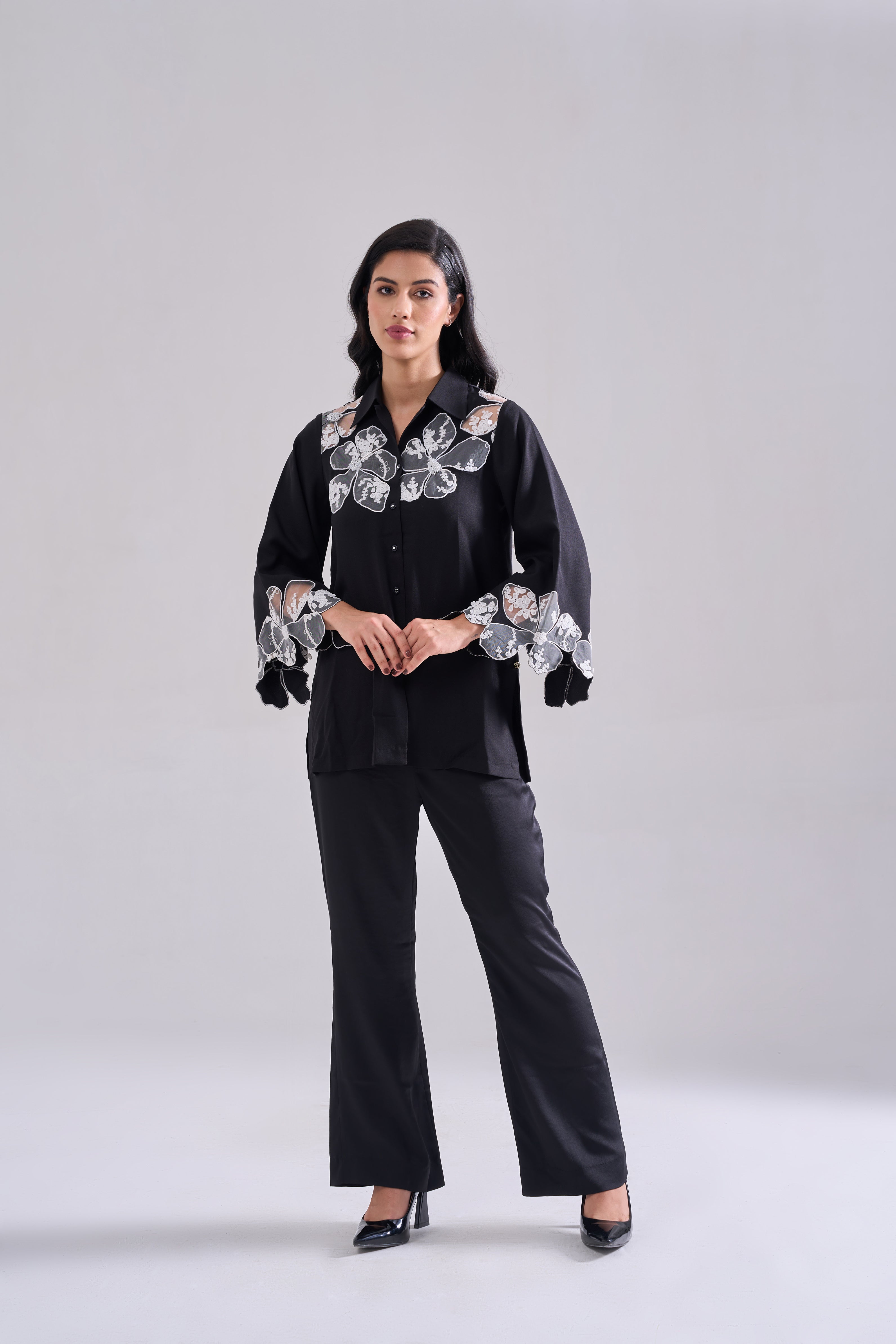 FLOWER sequined SHIRT