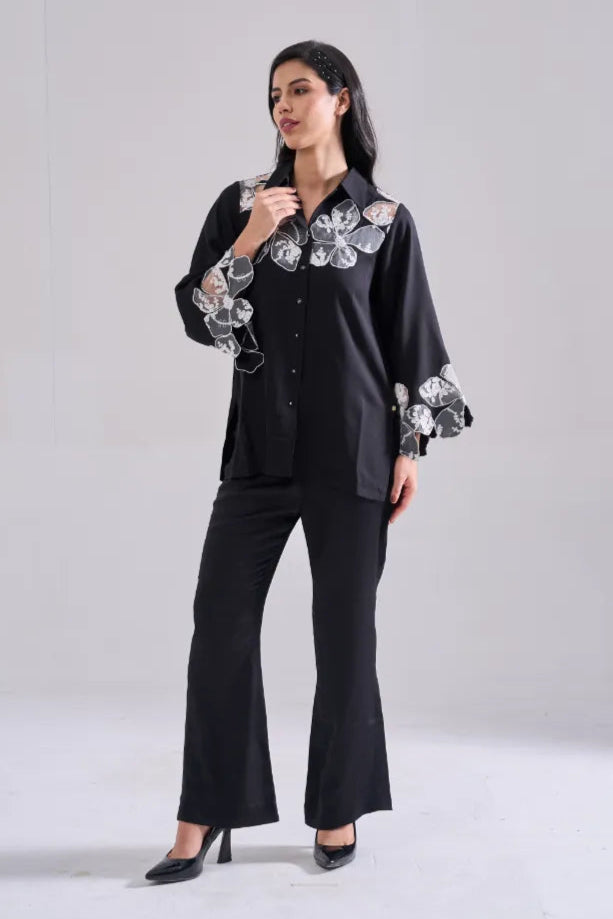 FLOWER sequined SHIRT