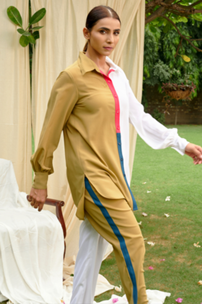 Half n Half color block co-ord set